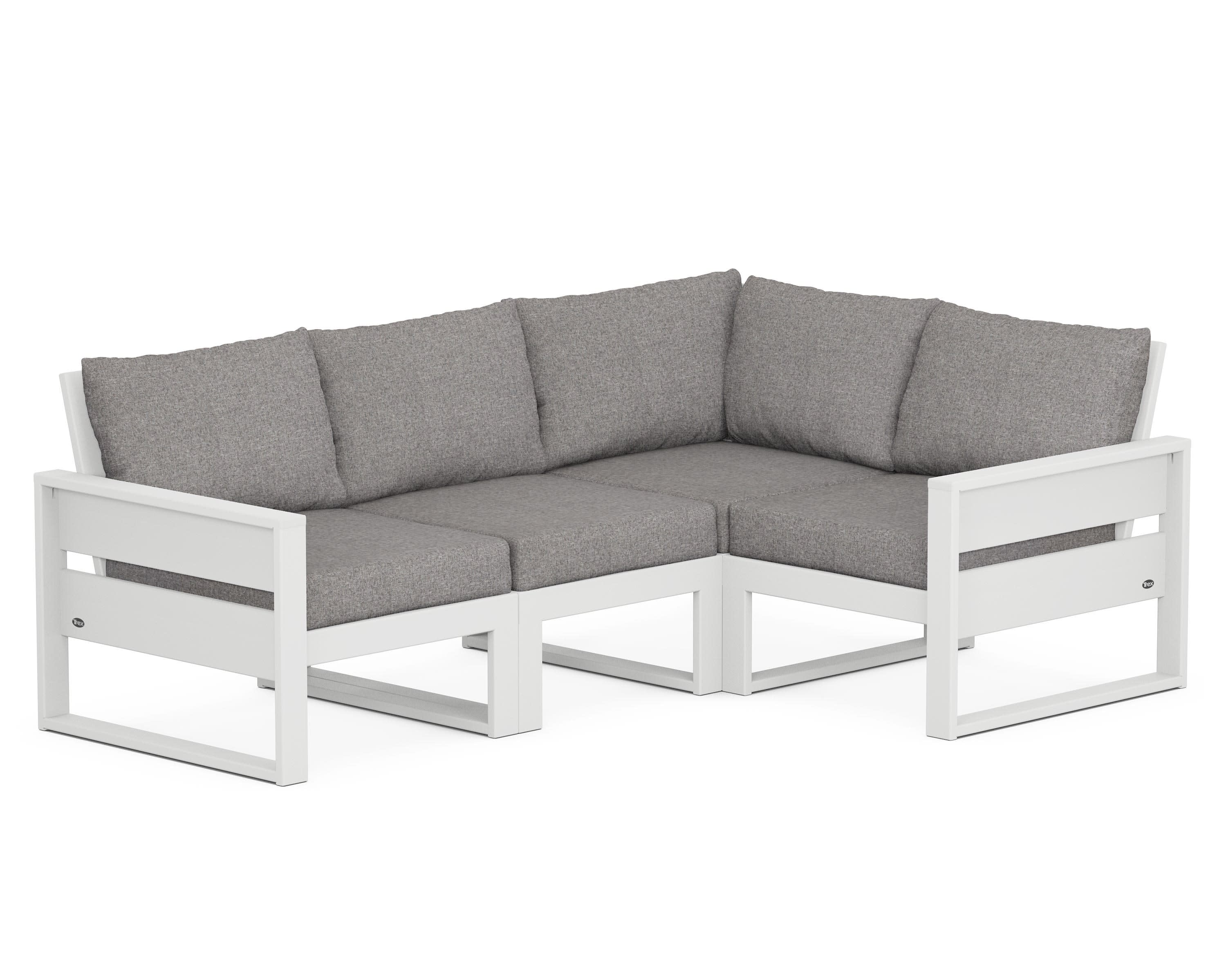 Eastport 4- Piece Sectional in Classic White / Grey Mist