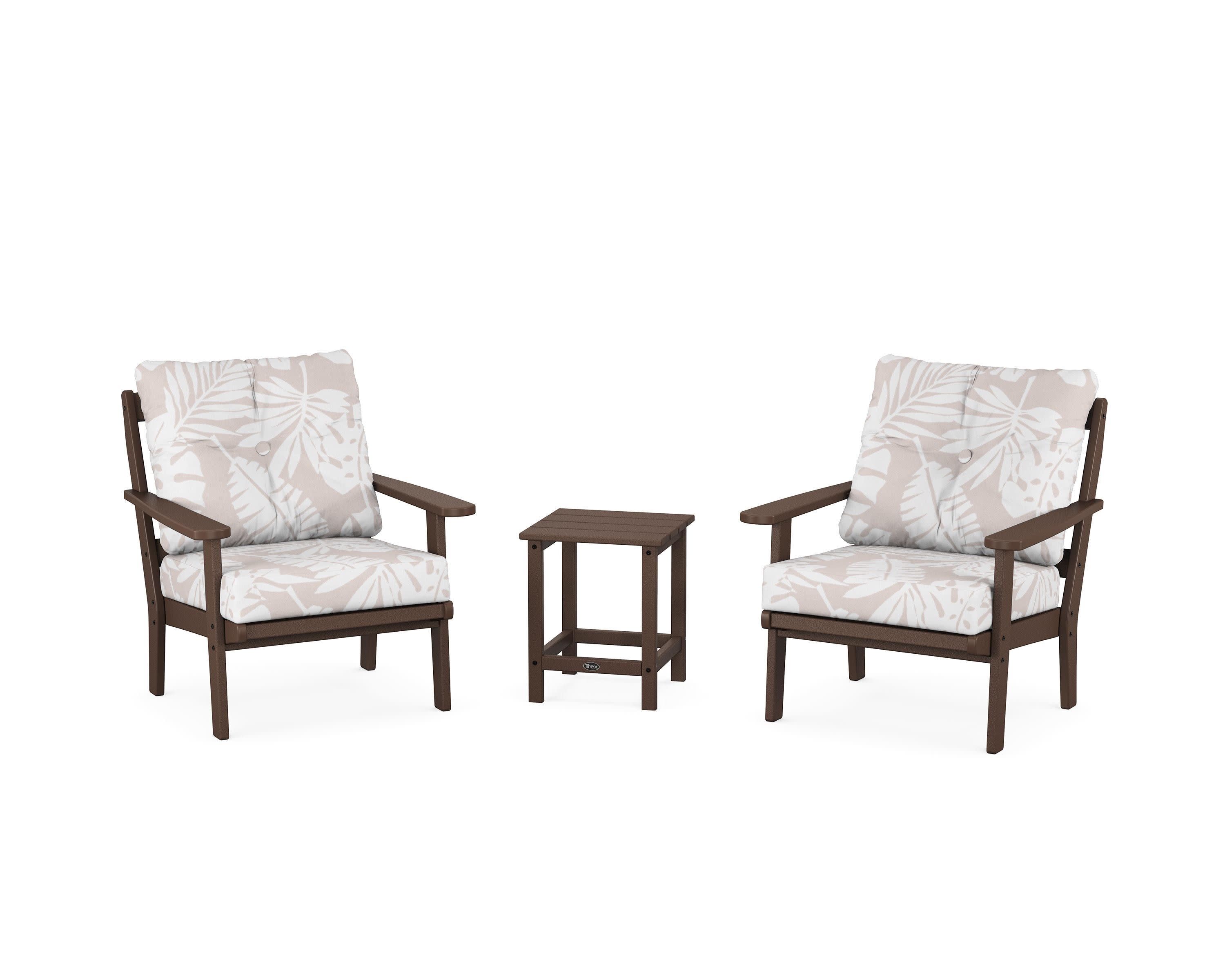 Cape Cod 3-Piece Deep Seating Set in Vintage Lantern / Leaf Dune Burlap
