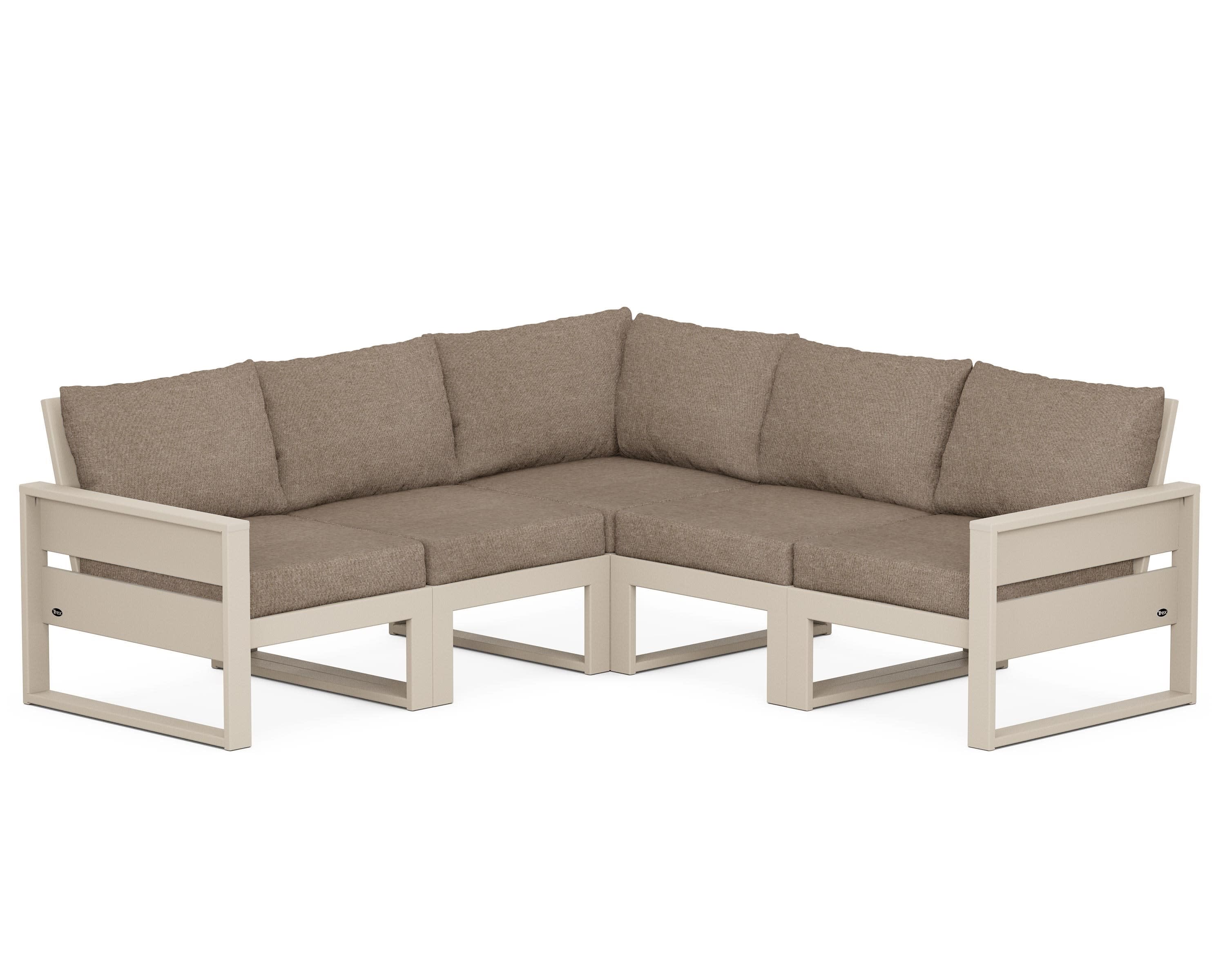 Eastport 5-Piece Sectional in Sand Castle / Spiced Burlap