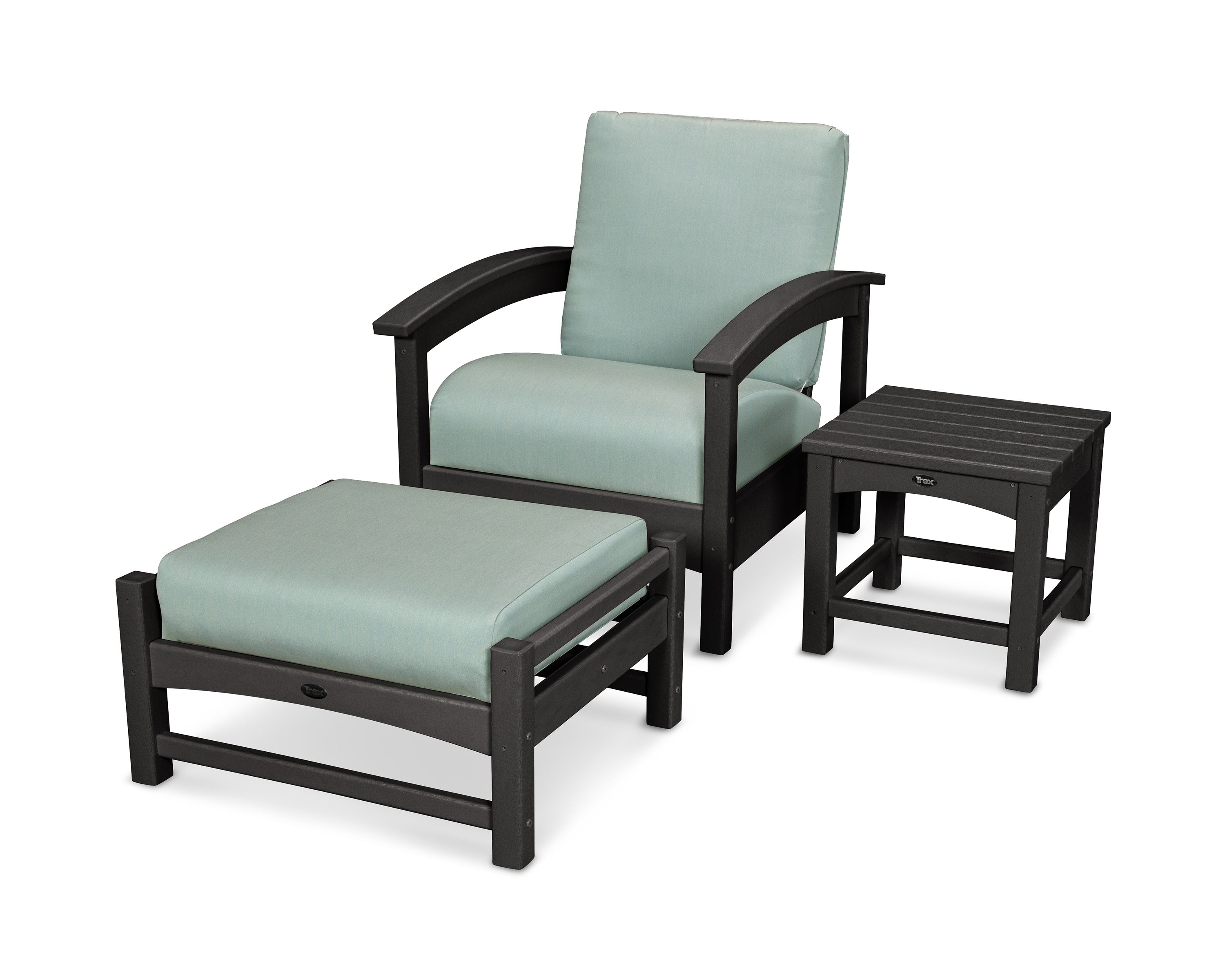 Rockport 3-Piece Deep Seating Set in Charcoal Black / Spa