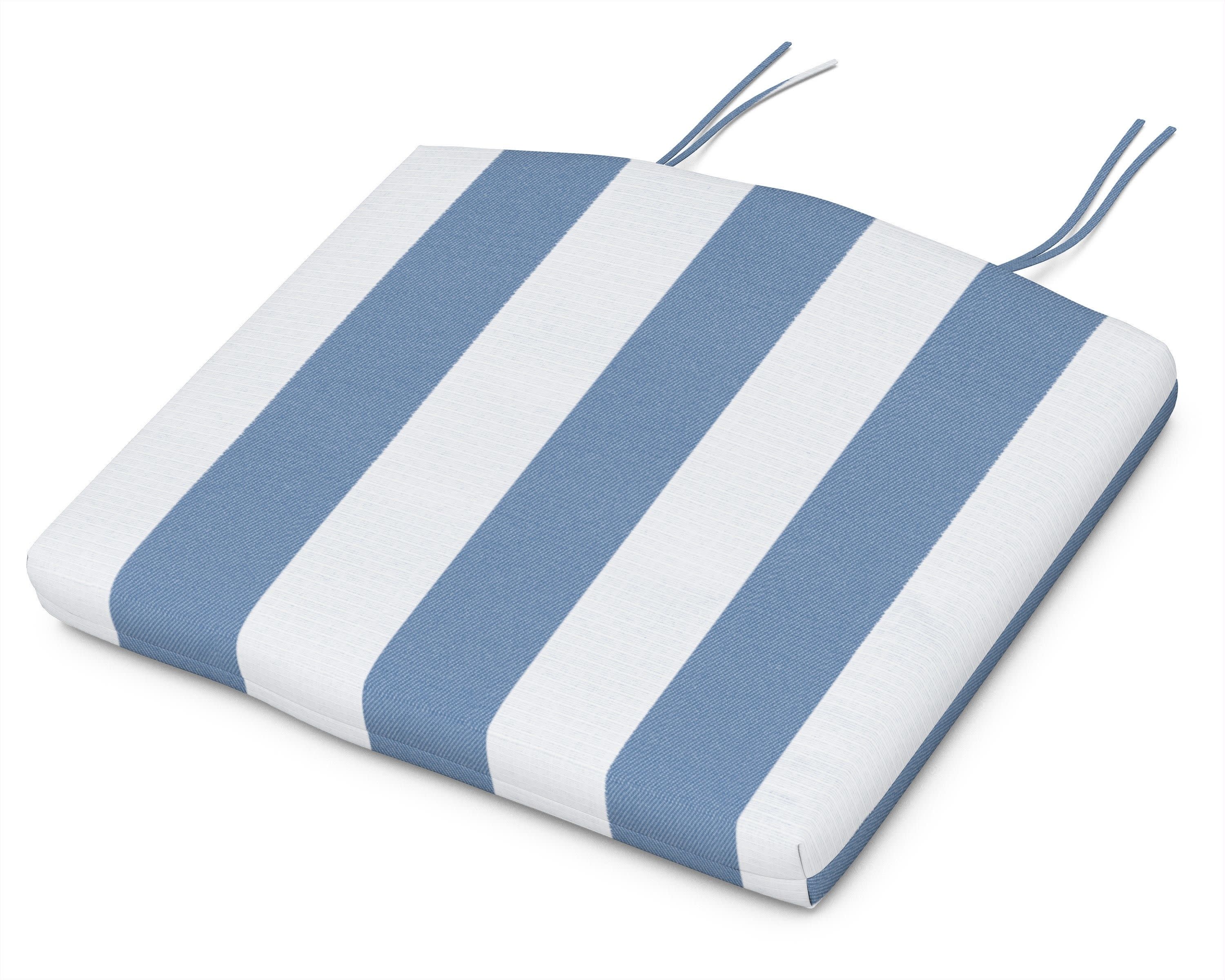 Seat Cushion - 18"D x 22"W x 2.5"H in Cabana Stripe Sky Blue