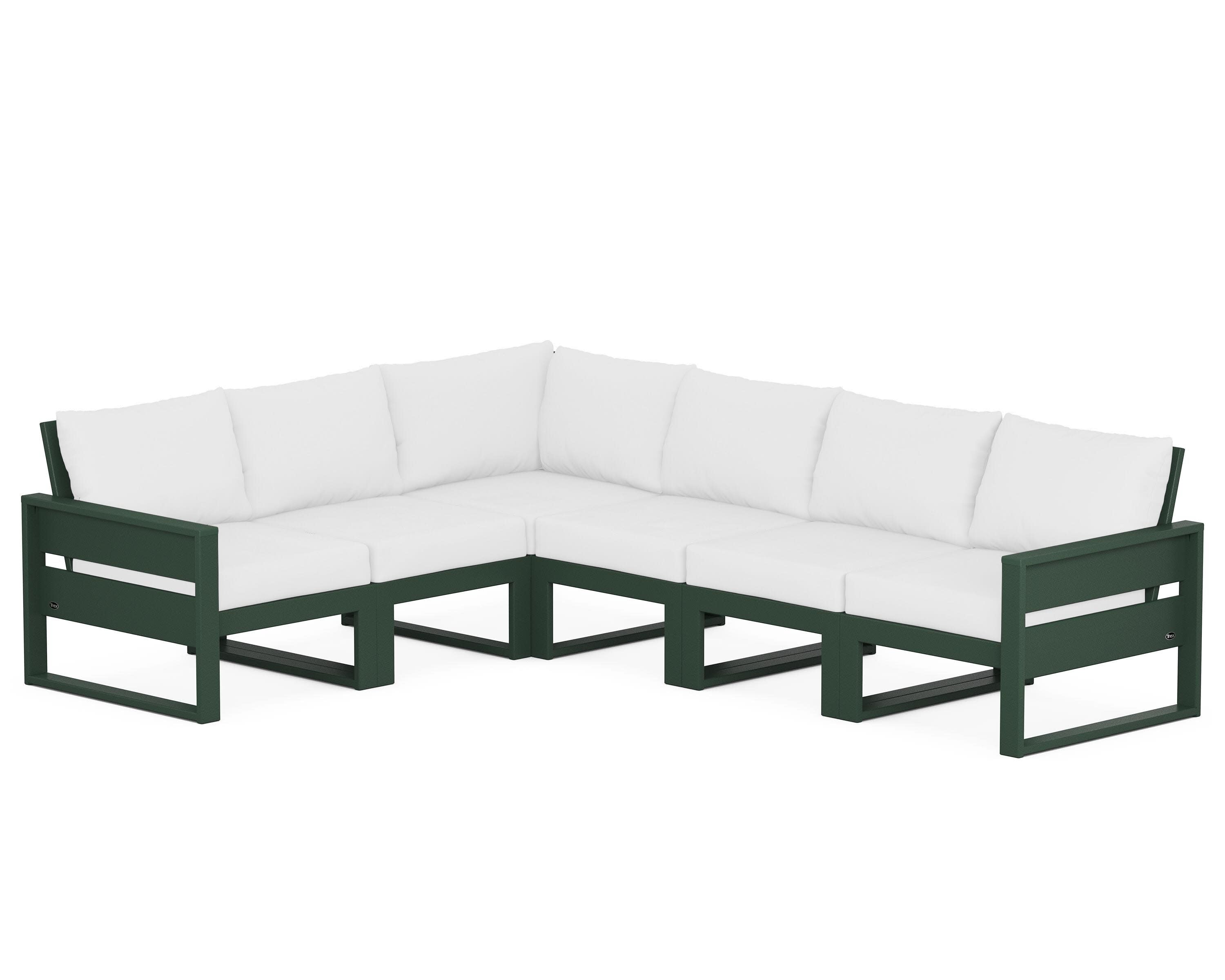 Eastport 6-Piece Sectional in Rainforest Canopy / Natural