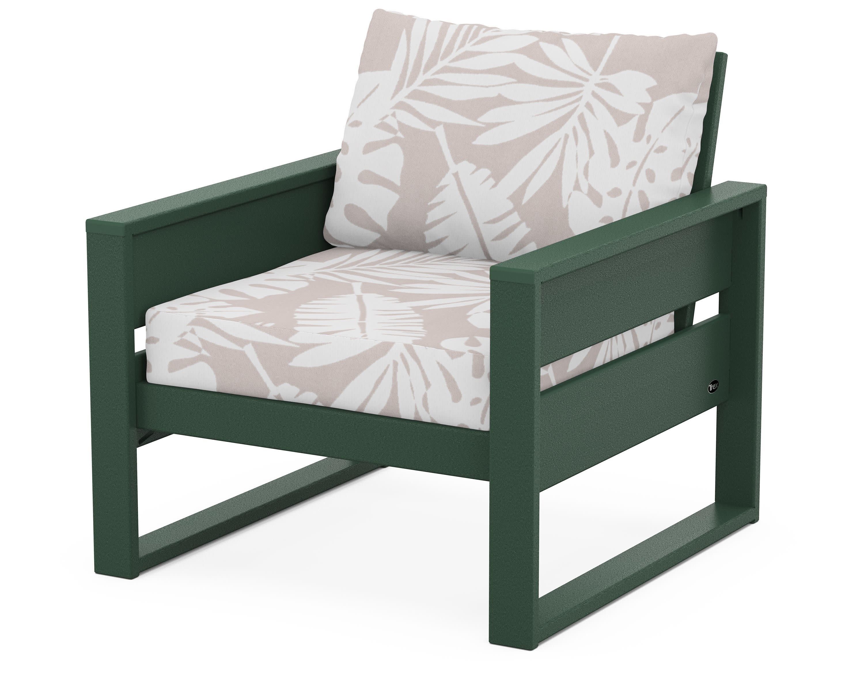 Eastport Club Chair in Rainforest Canopy / Leaf Dune Burlap