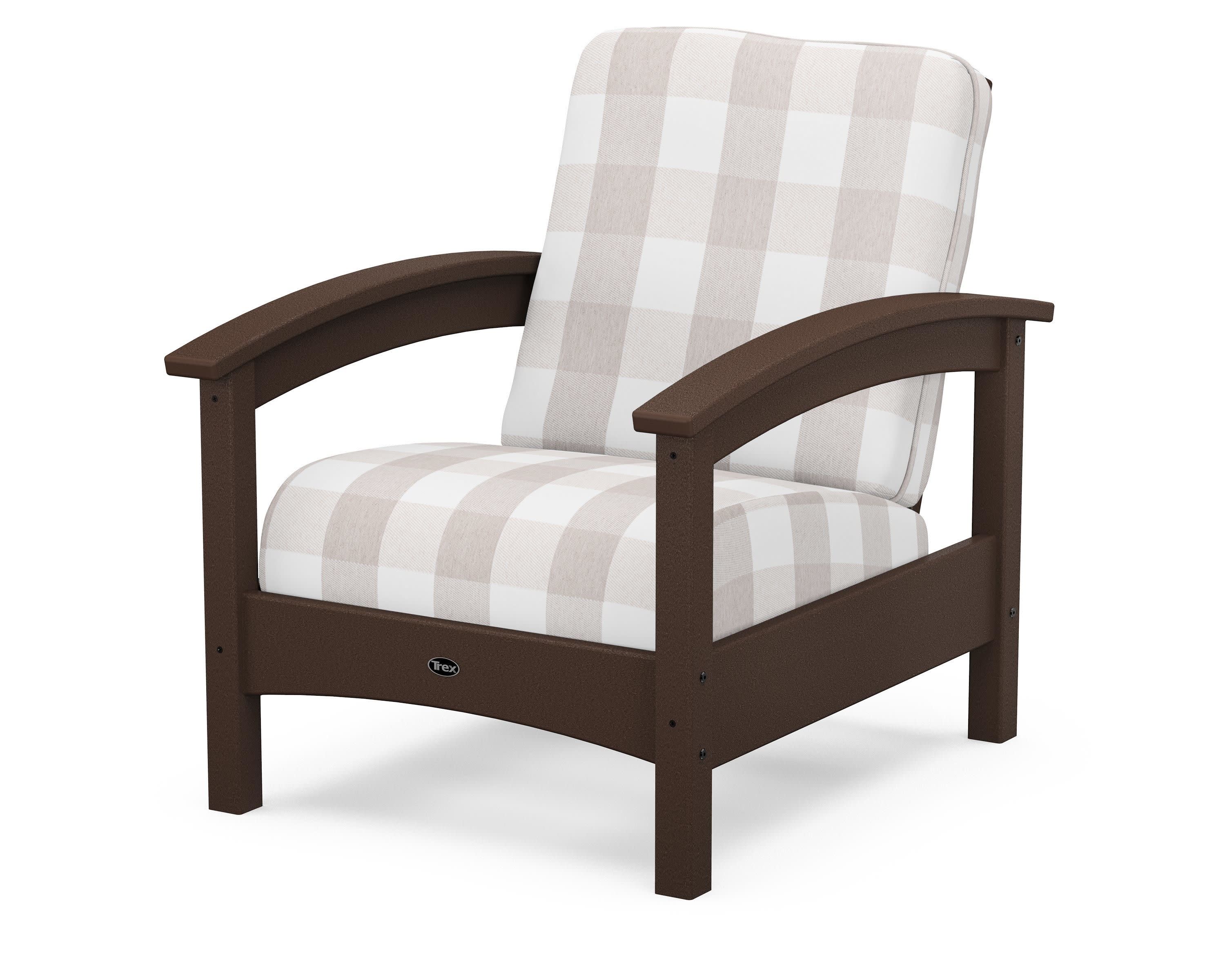 Rockport Club Chair in Vintage Lantern / Buffalo Plaid Dune Burlap