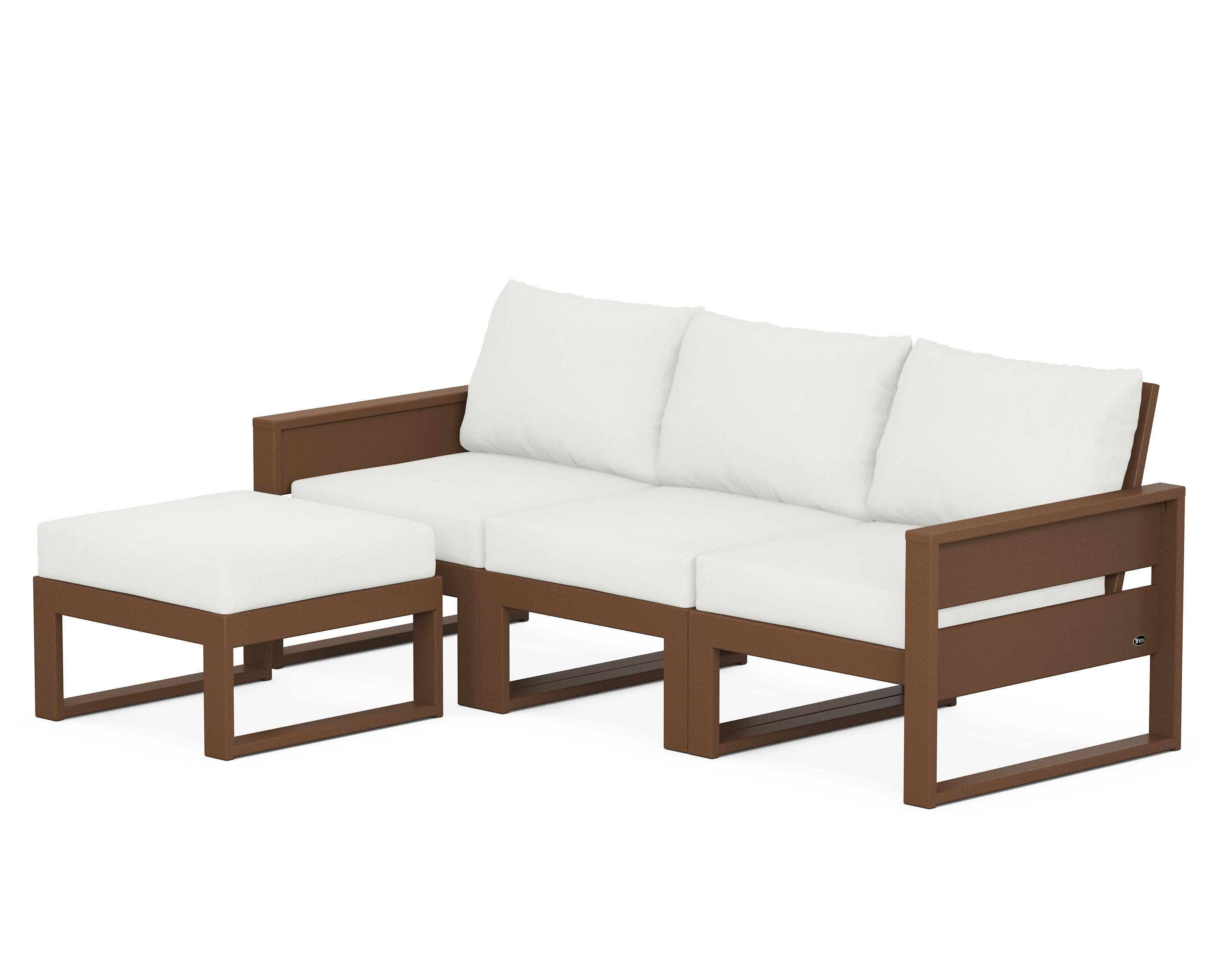 Eastport 4- Piece Sectional with Ottoman in Tree House / Natural Linen