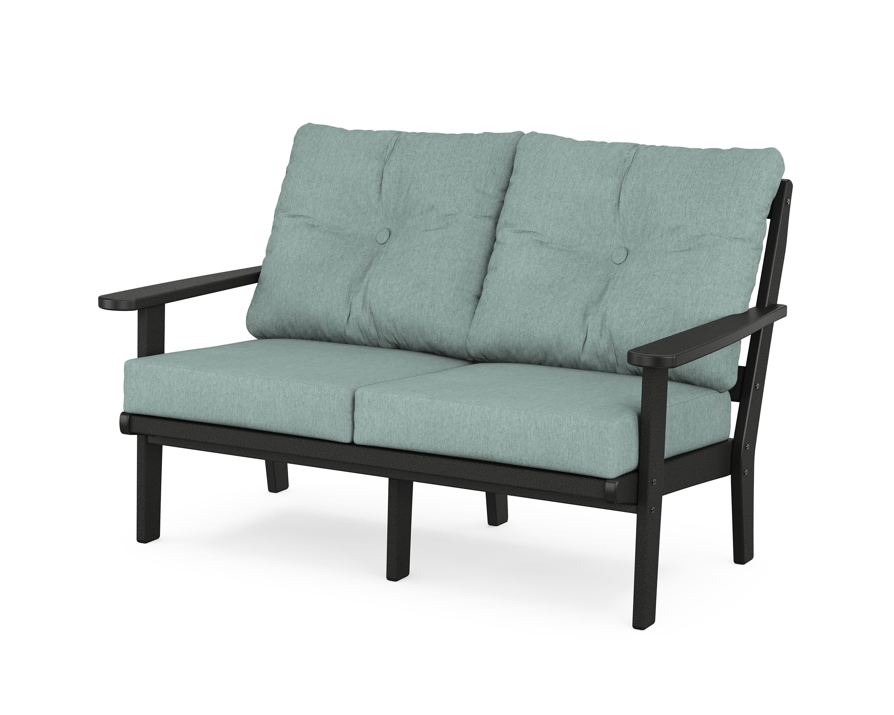 Cape Cod Deep Seating Loveseat in Charcoal Black / Glacier Spa