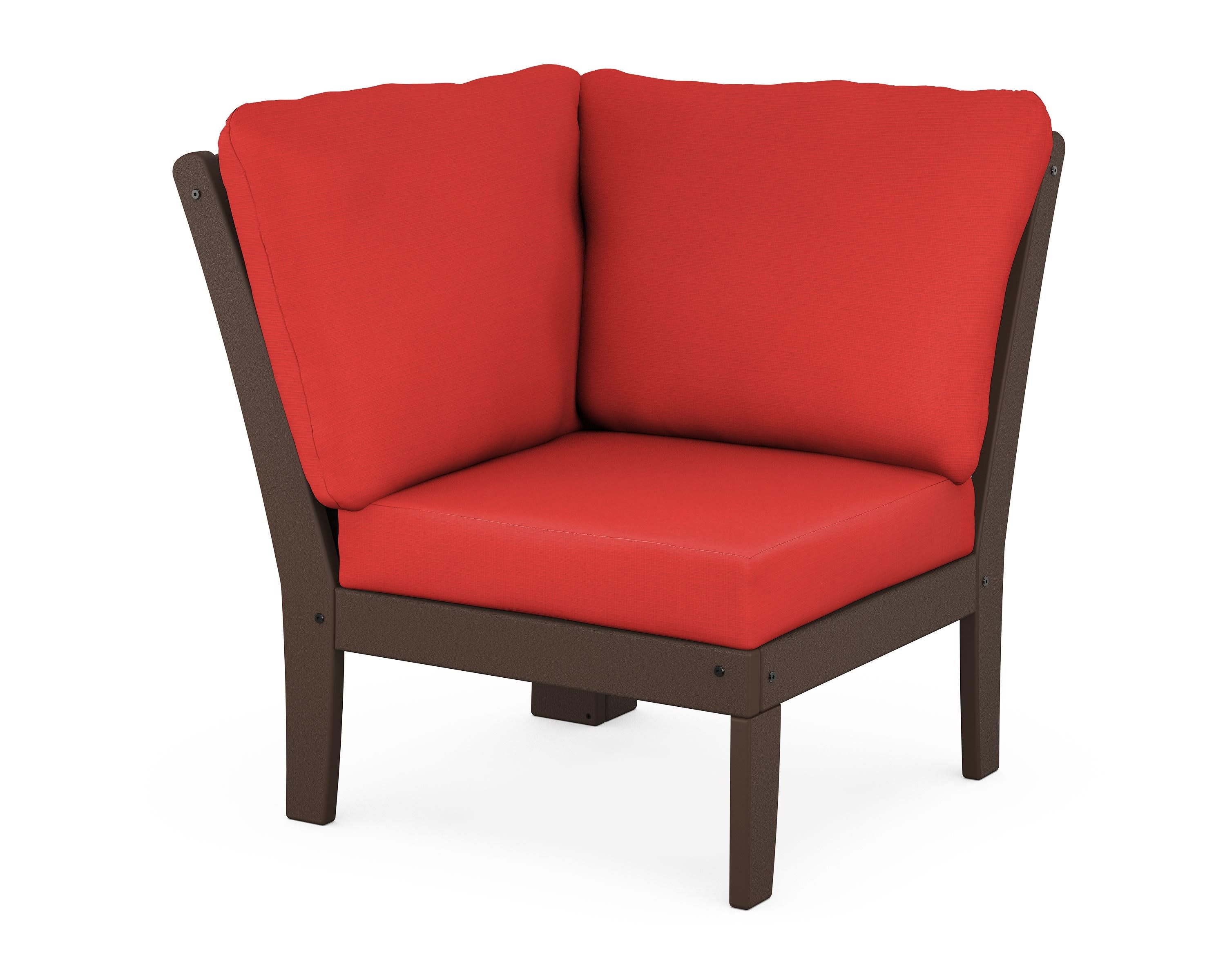 Yacht Club Modular Corner Chair in Vintage Lantern / Crimson Linen