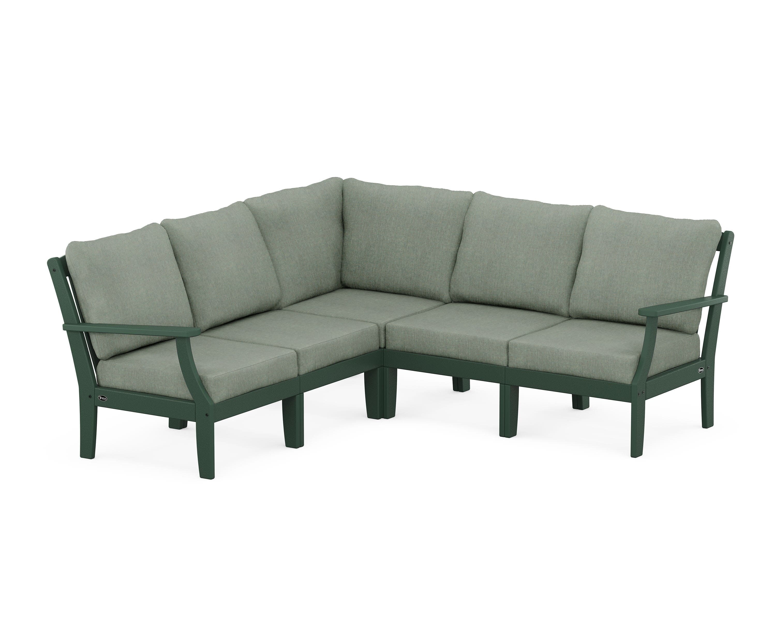 Yacht Club Modular 5-Piece Deep Seating Set in Rainforest Canopy / Cast Sage