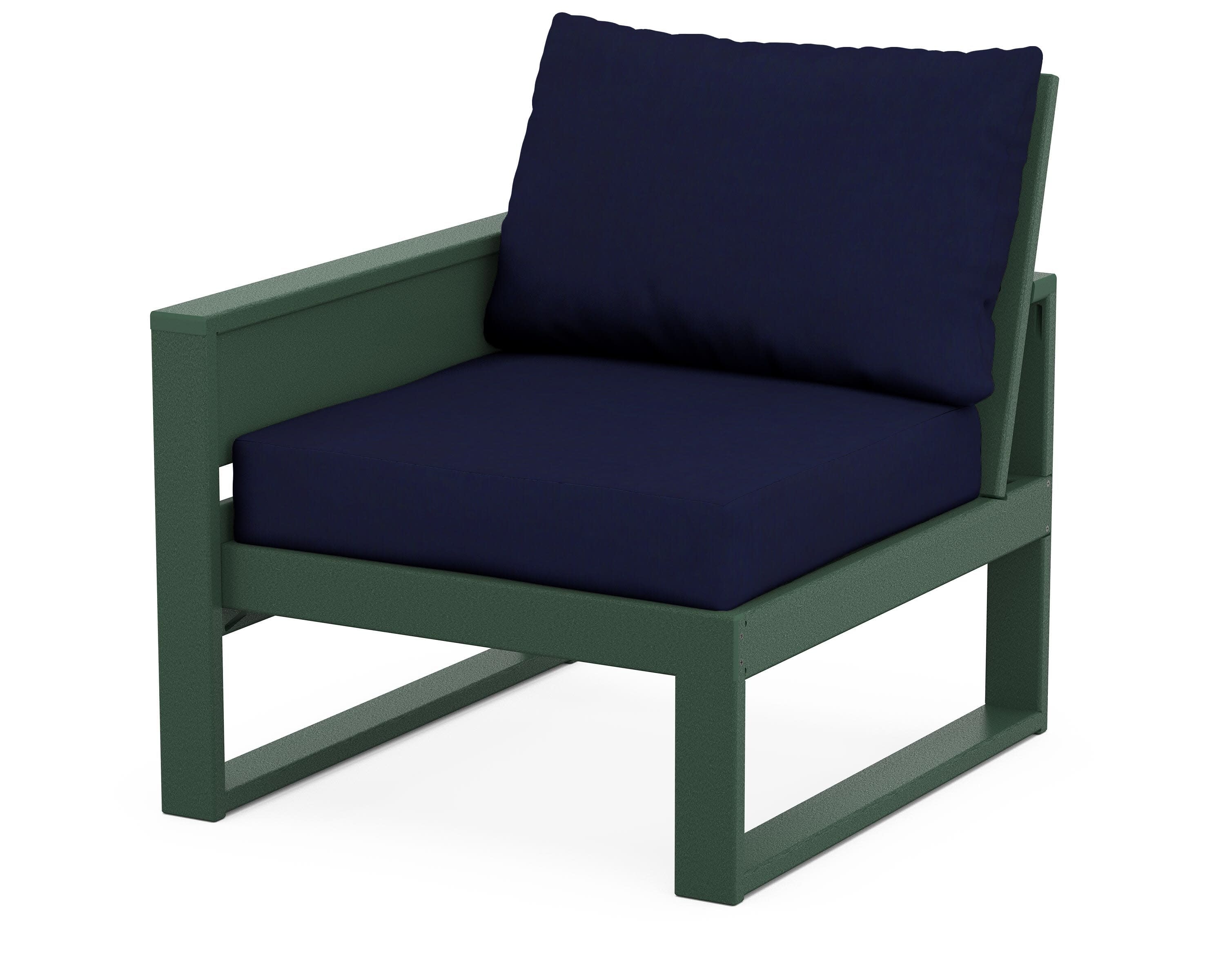 Eastport Modular Left Arm Chair in Rainforest Canopy / Navy