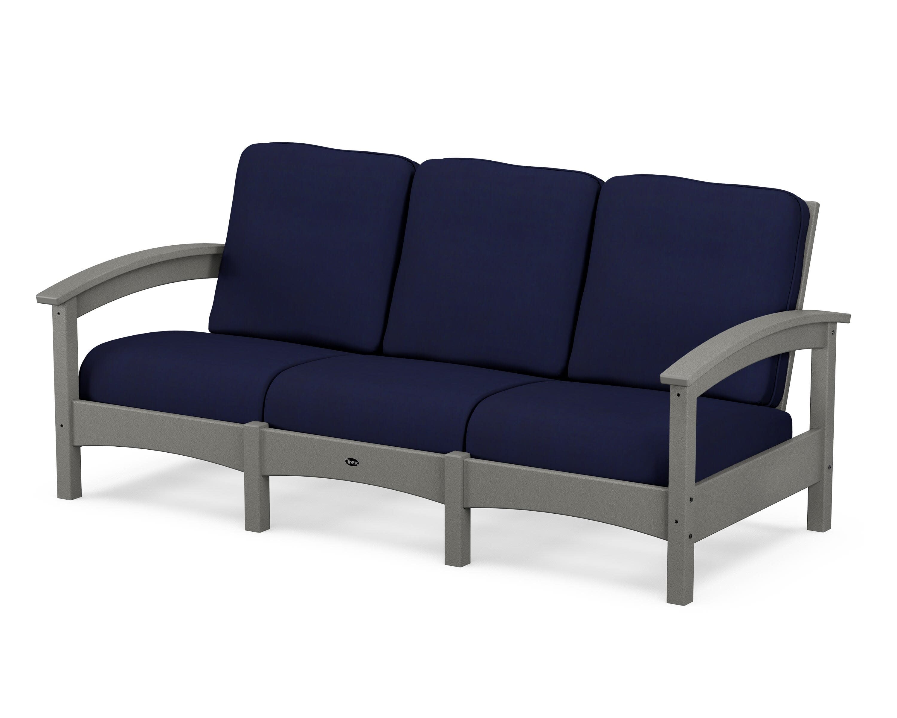 Rockport Club Sofa in Stepping Stone / Navy