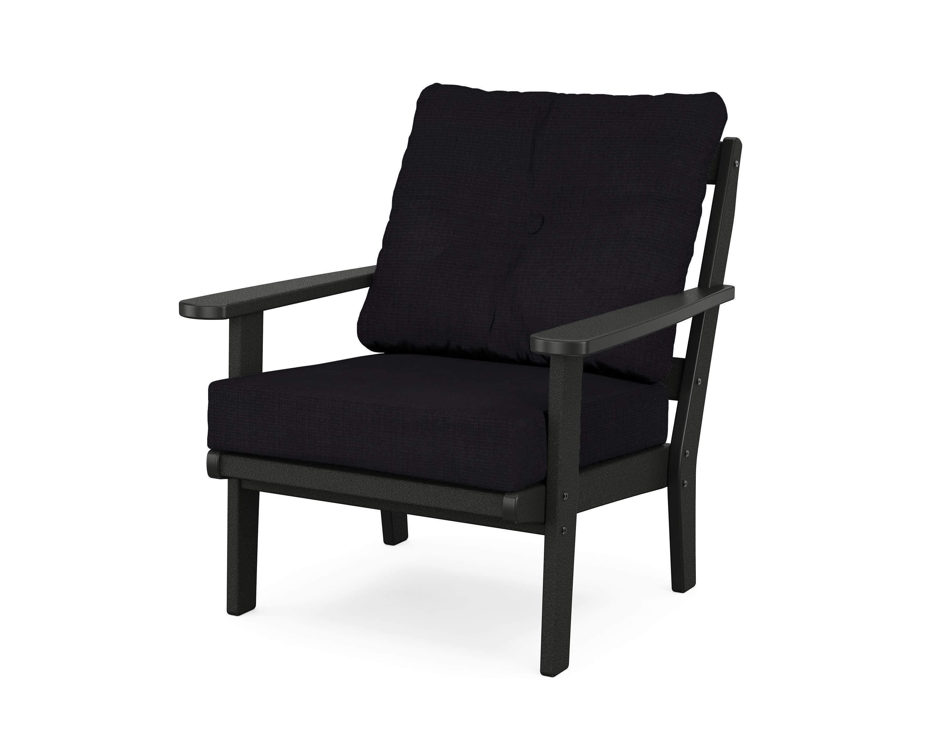 Cape Cod Deep Seating Chair in Charcoal Black / Midnight Linen