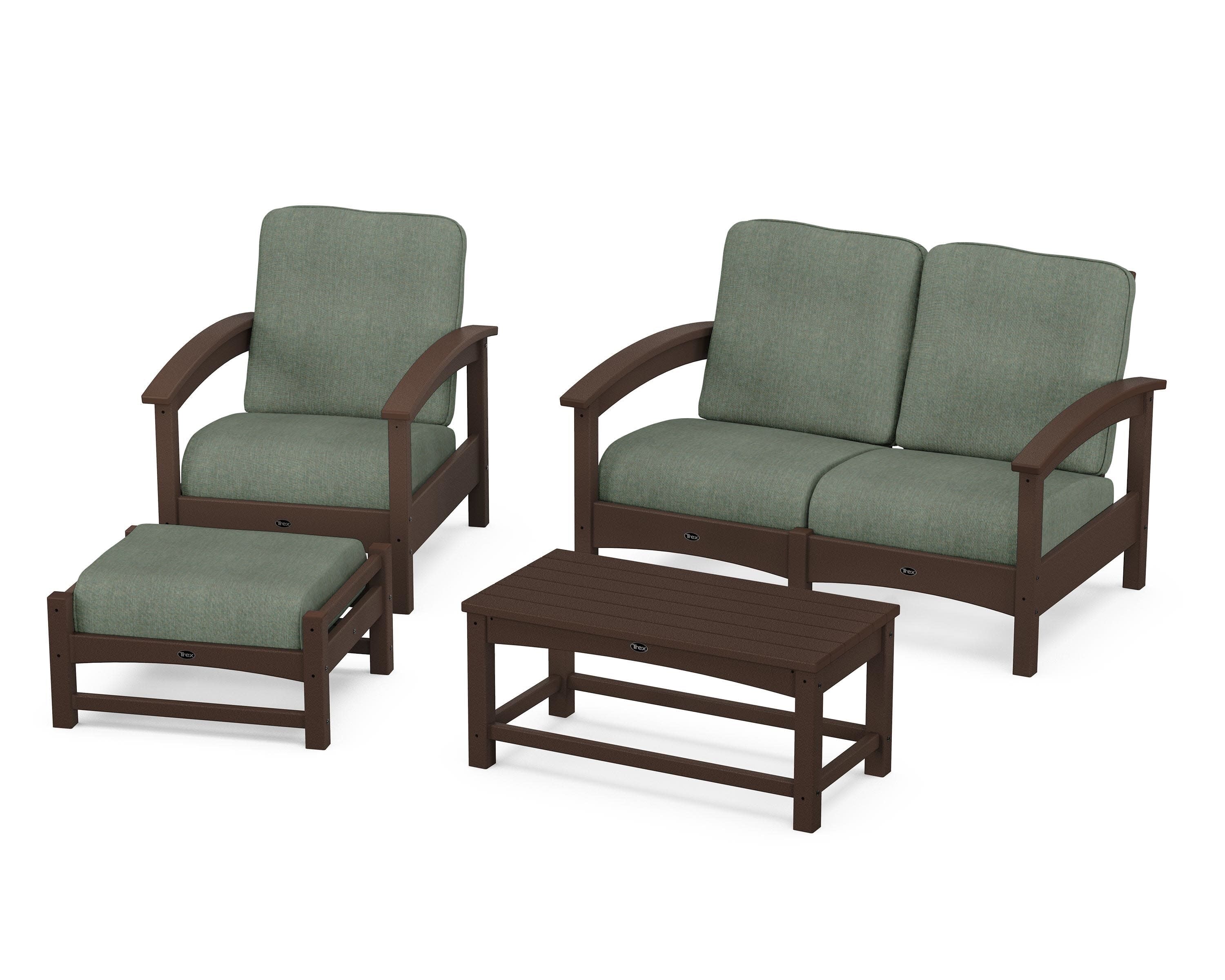 Rockport 4-Piece Deep Seating Conversation Group in Vintage Lantern / Cast Sage