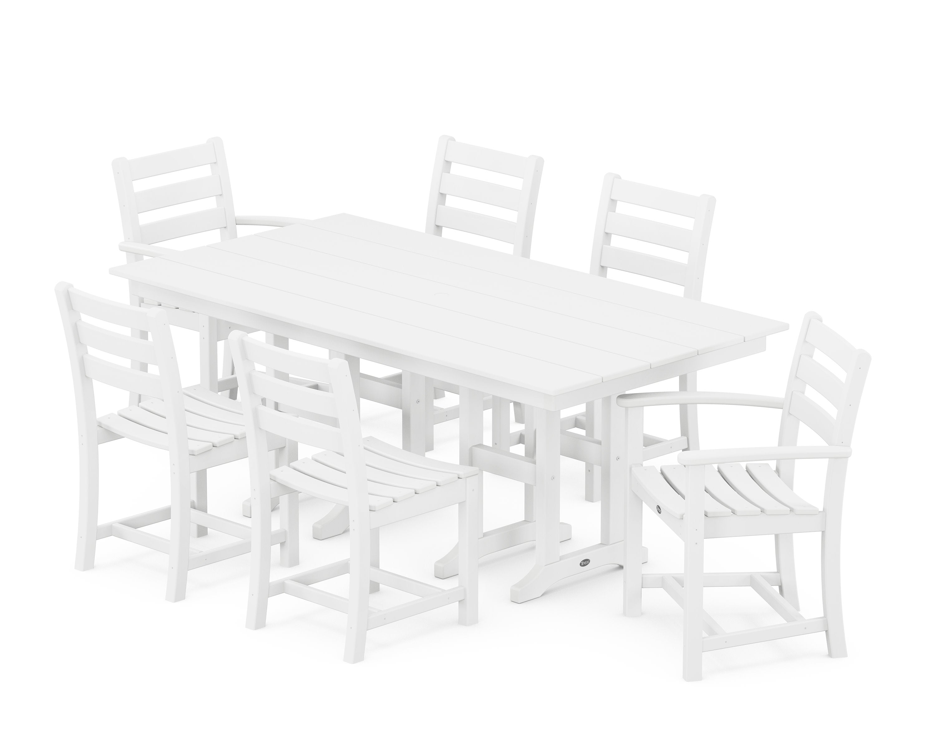 Monterey Bay 7-Piece Farmhouse Dining Set in Classic White