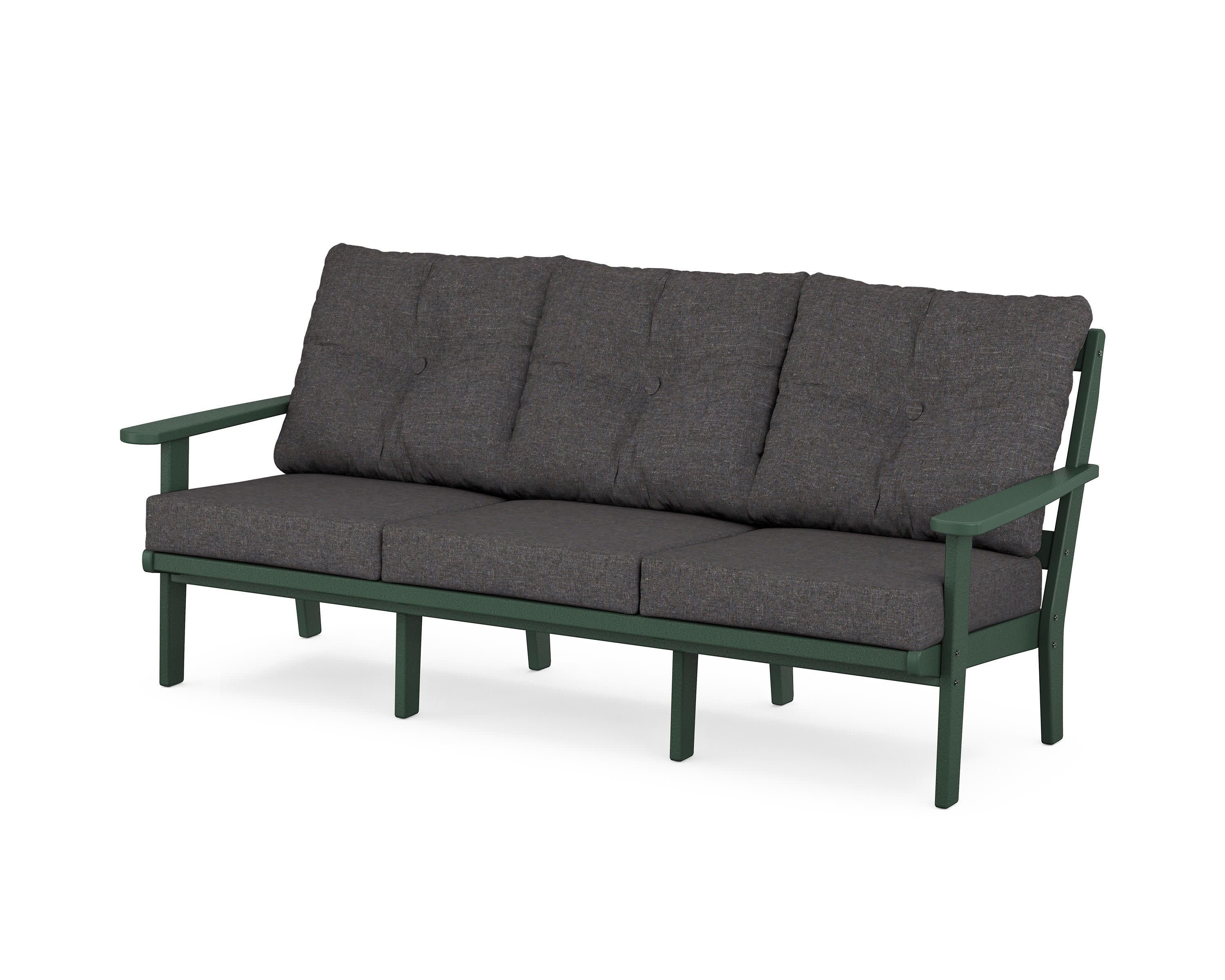 Cape Cod Deep Seating Sofa in Rainforest Canopy / Ash Charcoal
