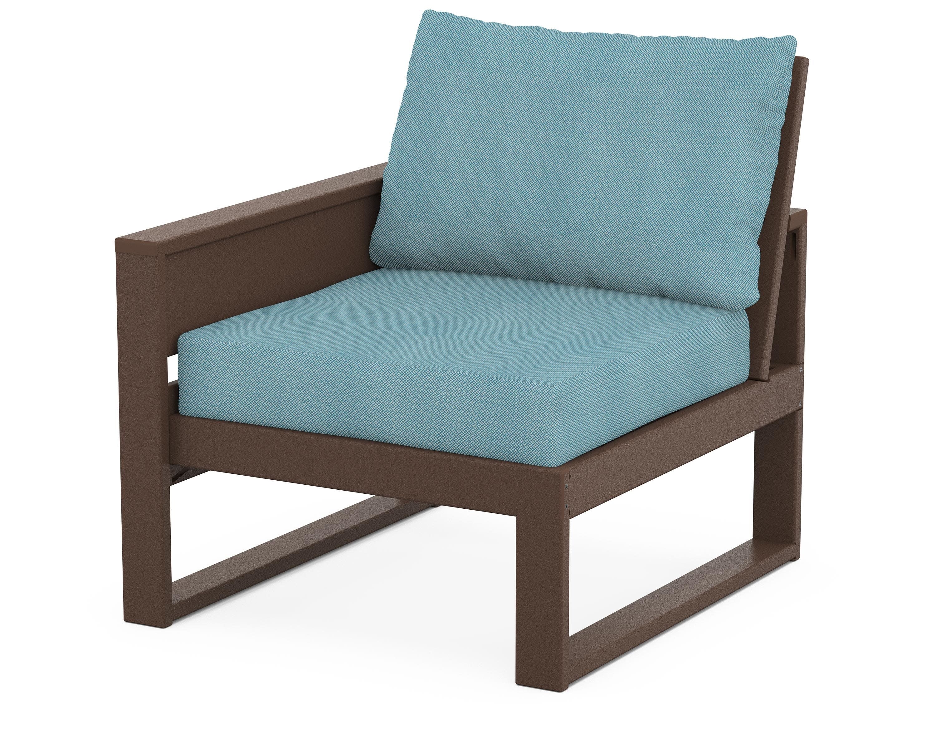 Eastport Modular Left Arm Chair in Vintage Lantern / Lattice Sky Blue