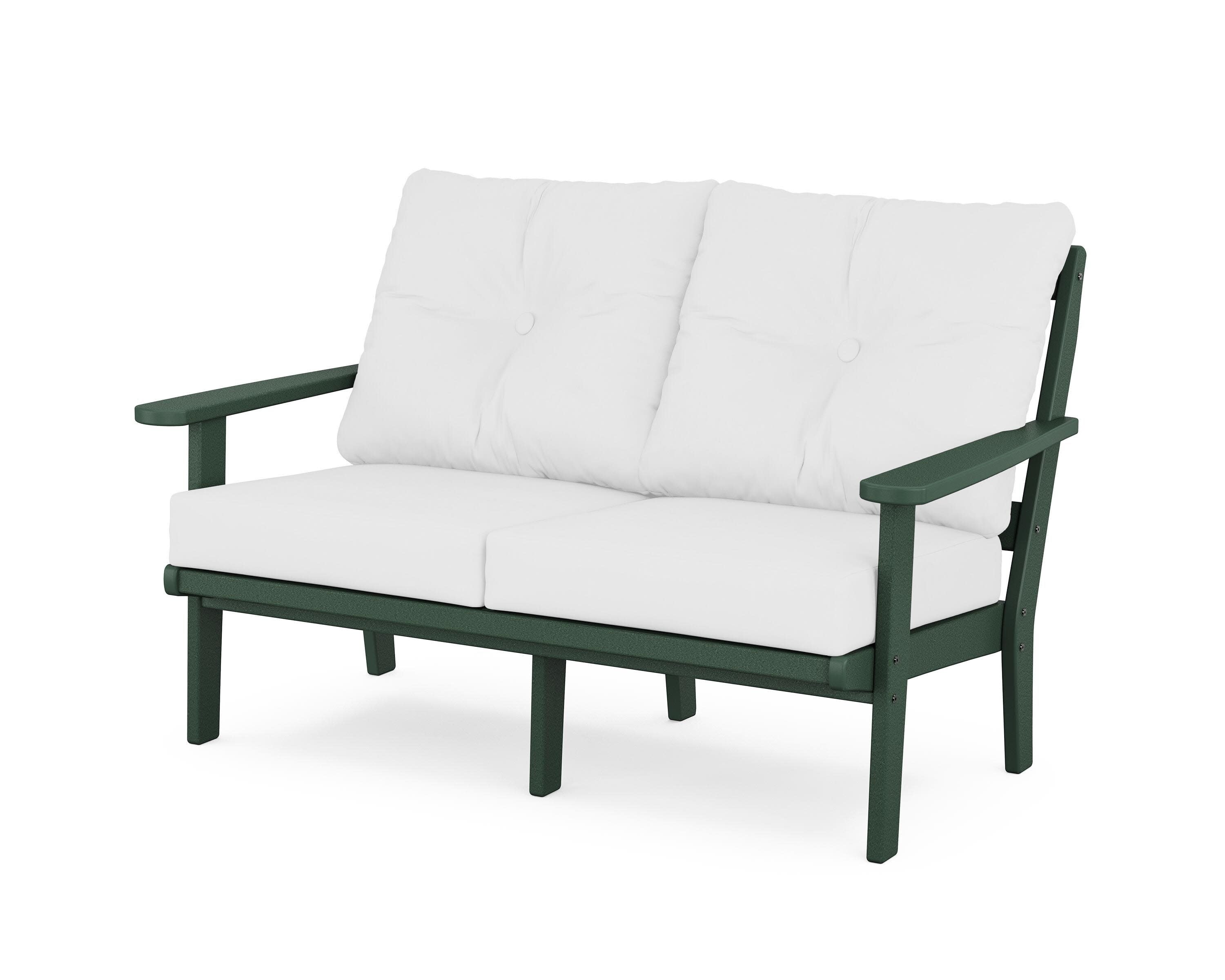 Cape Cod Deep Seating Loveseat in Rainforest Canopy / Natural