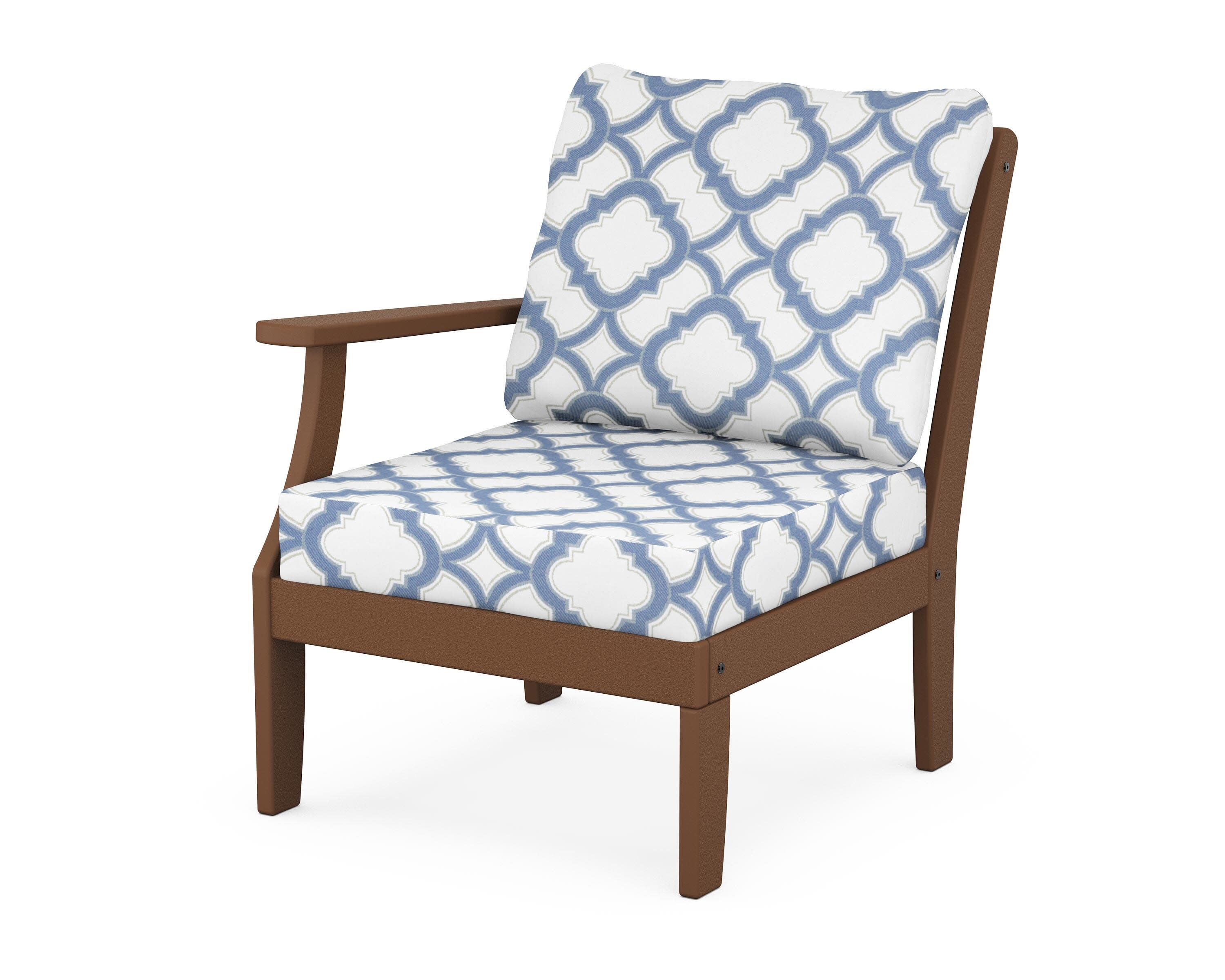 Yacht Club Modular Left Arm Chair in Tree House / Trellis Sky Blue