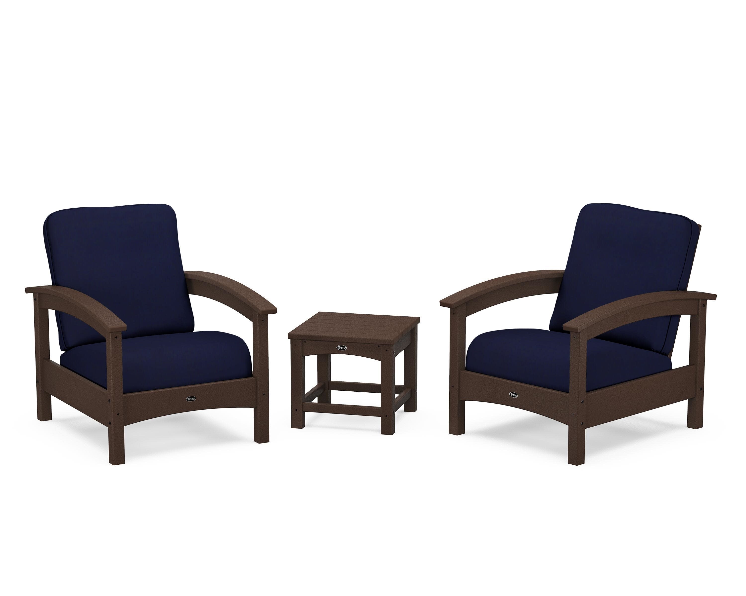 Rockport Club 3-Piece Deep Seating Conversation Set in Vintage Lantern / Navy