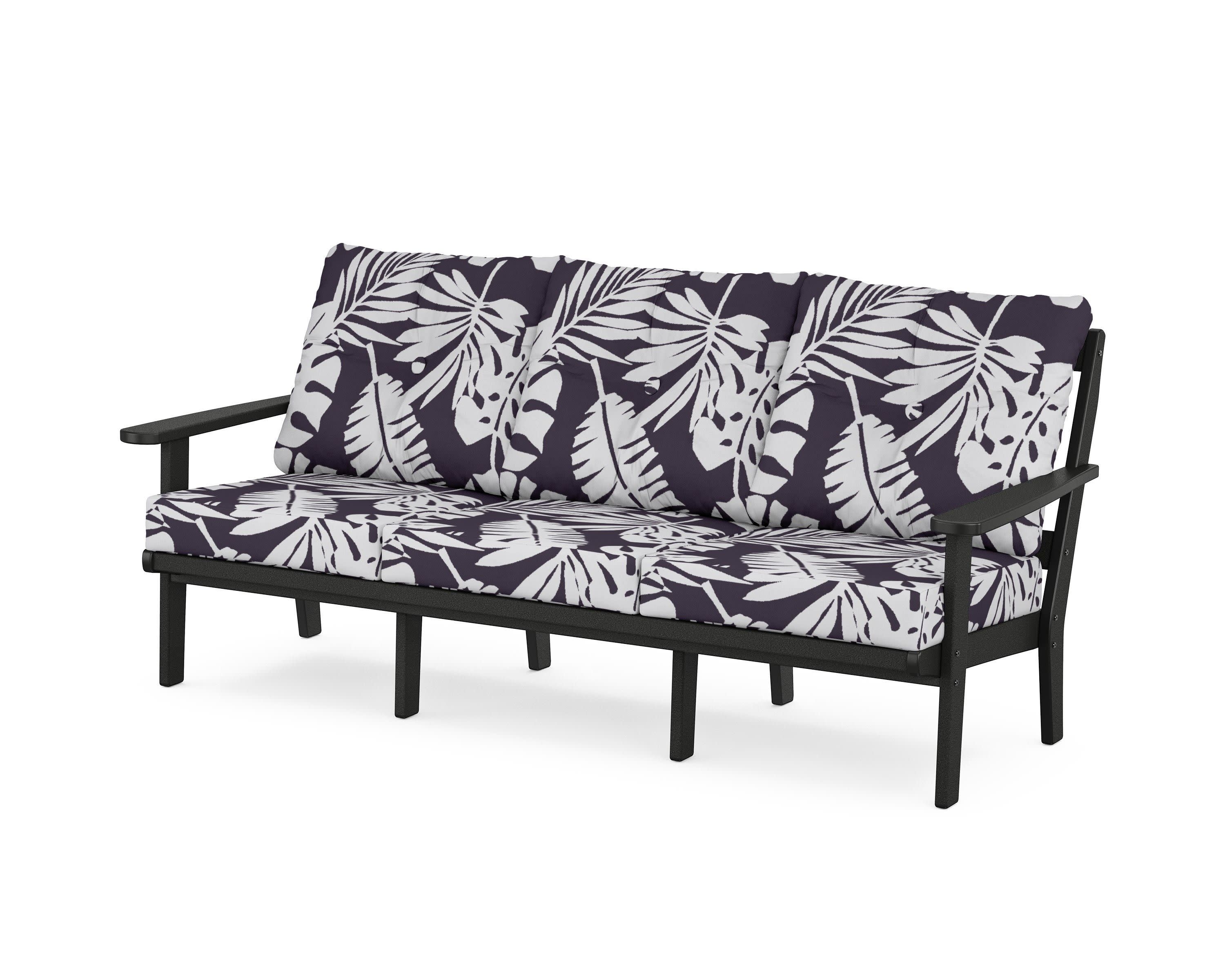 Cape Cod Deep Seating Sofa in Charcoal Black / Leaf Navy