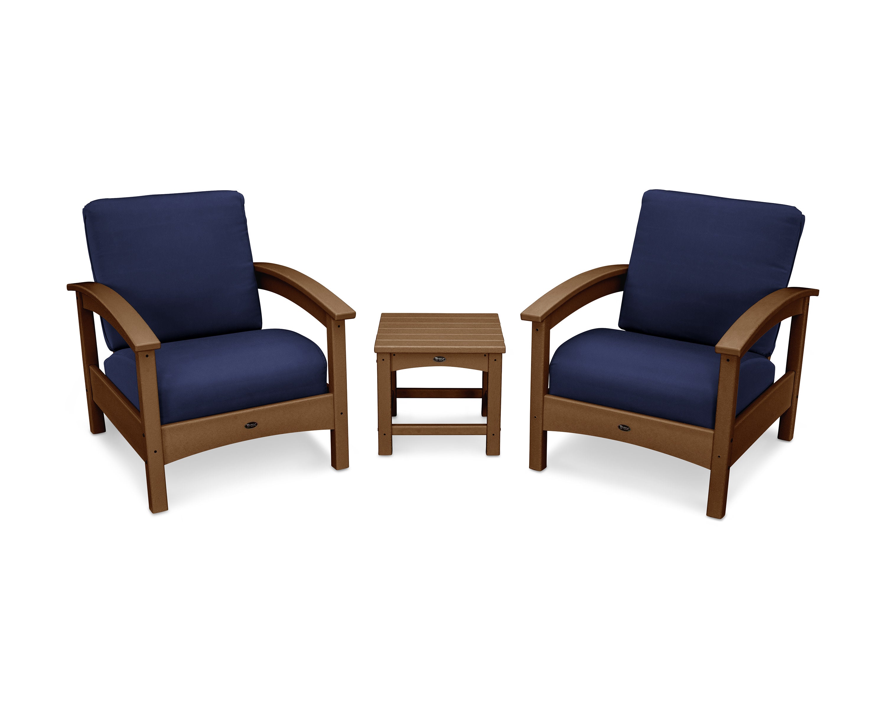 Rockport Club 3-Piece Deep Seating Conversation Set in Tree House / Navy