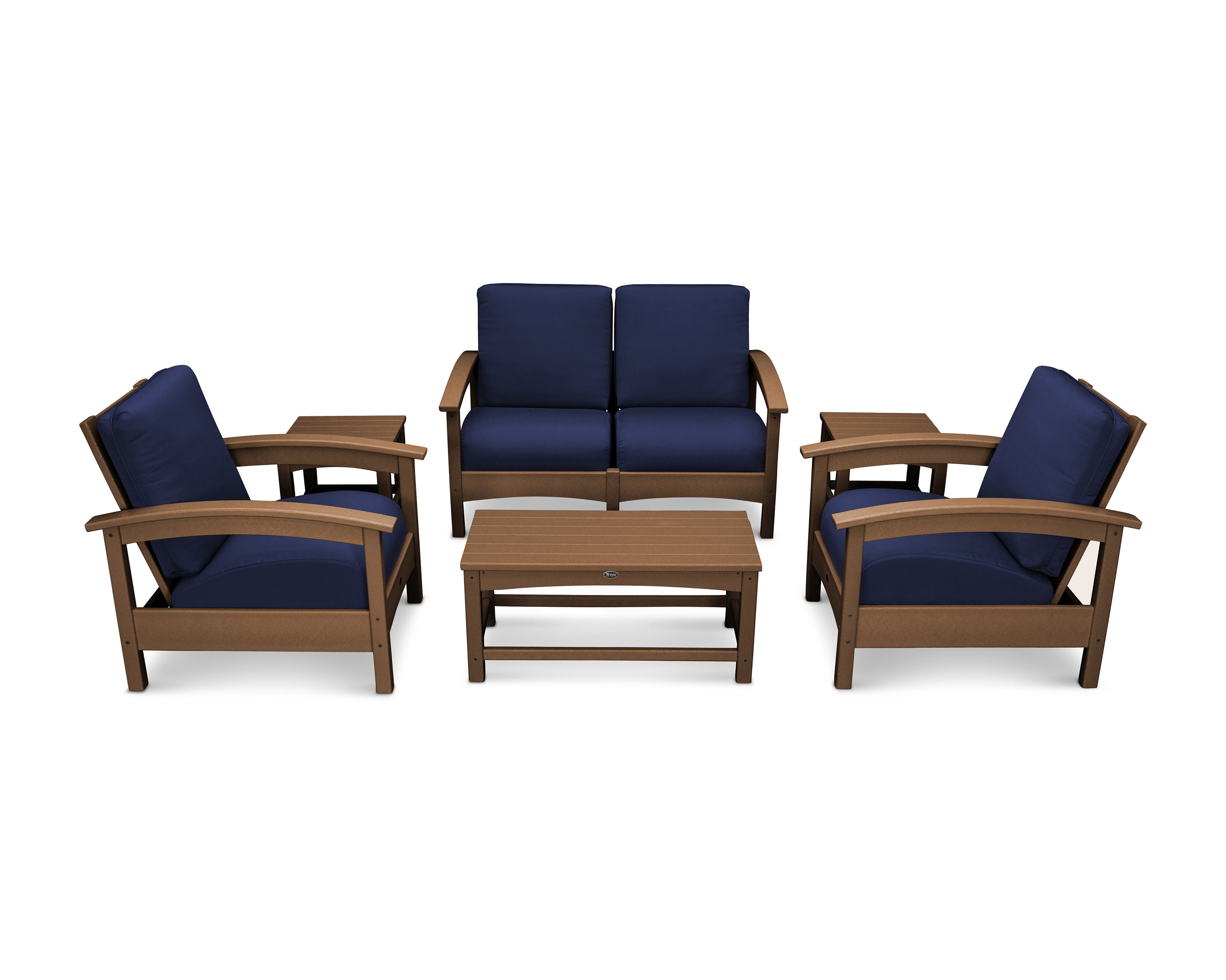Rockport Club 6-Piece Deep Seating Conversation Set in Tree House / Navy