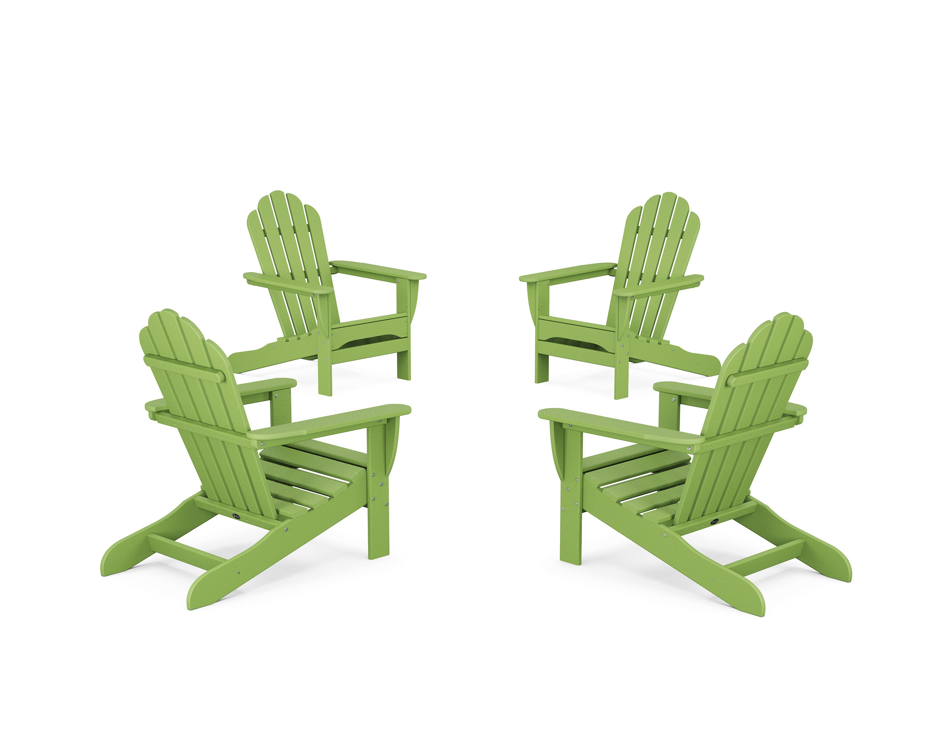 4-Piece Monterey Bay Adirondack Chair Conversation Set in Lime