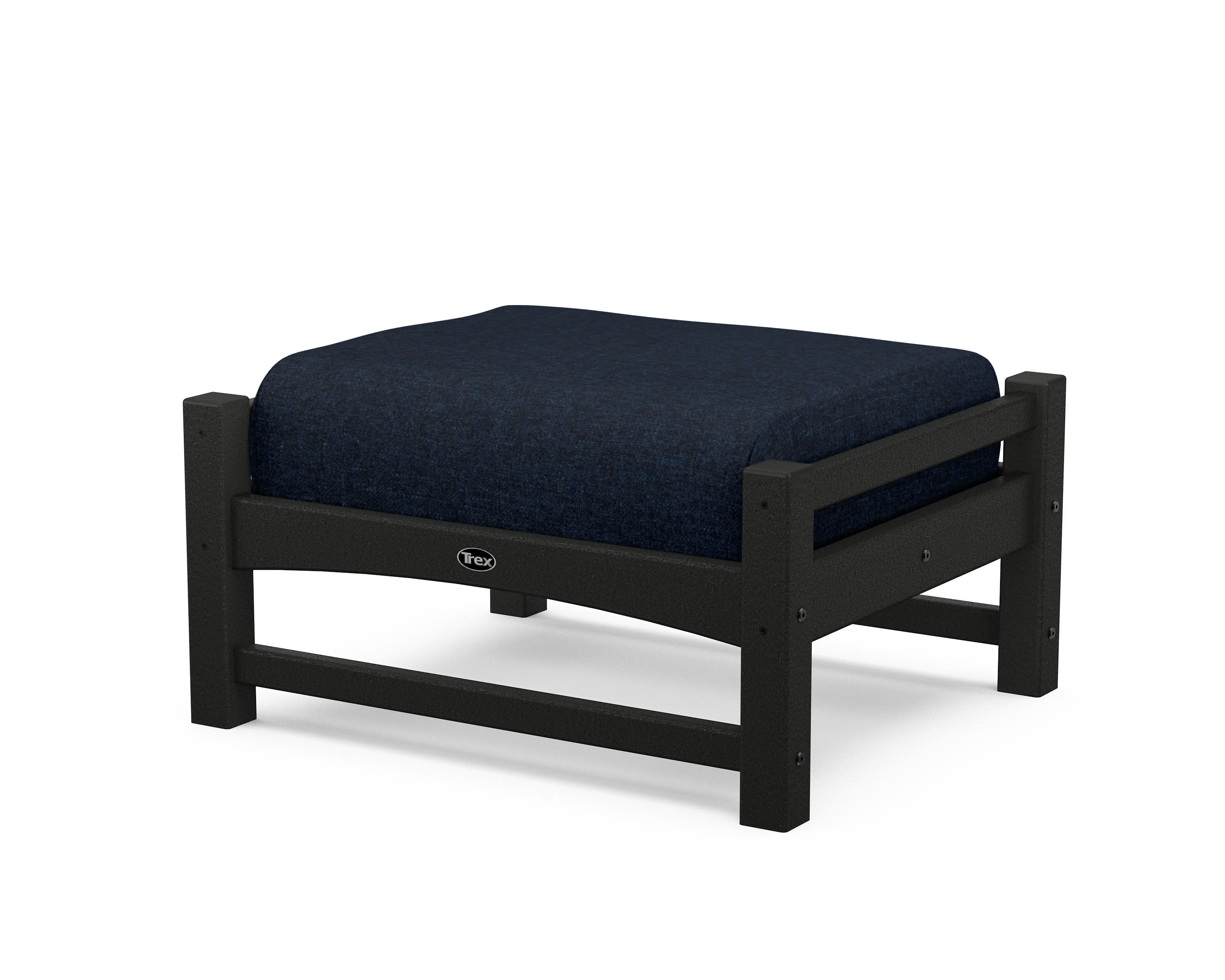 Rockport Club Ottoman in Charcoal Black / Marine Indigo