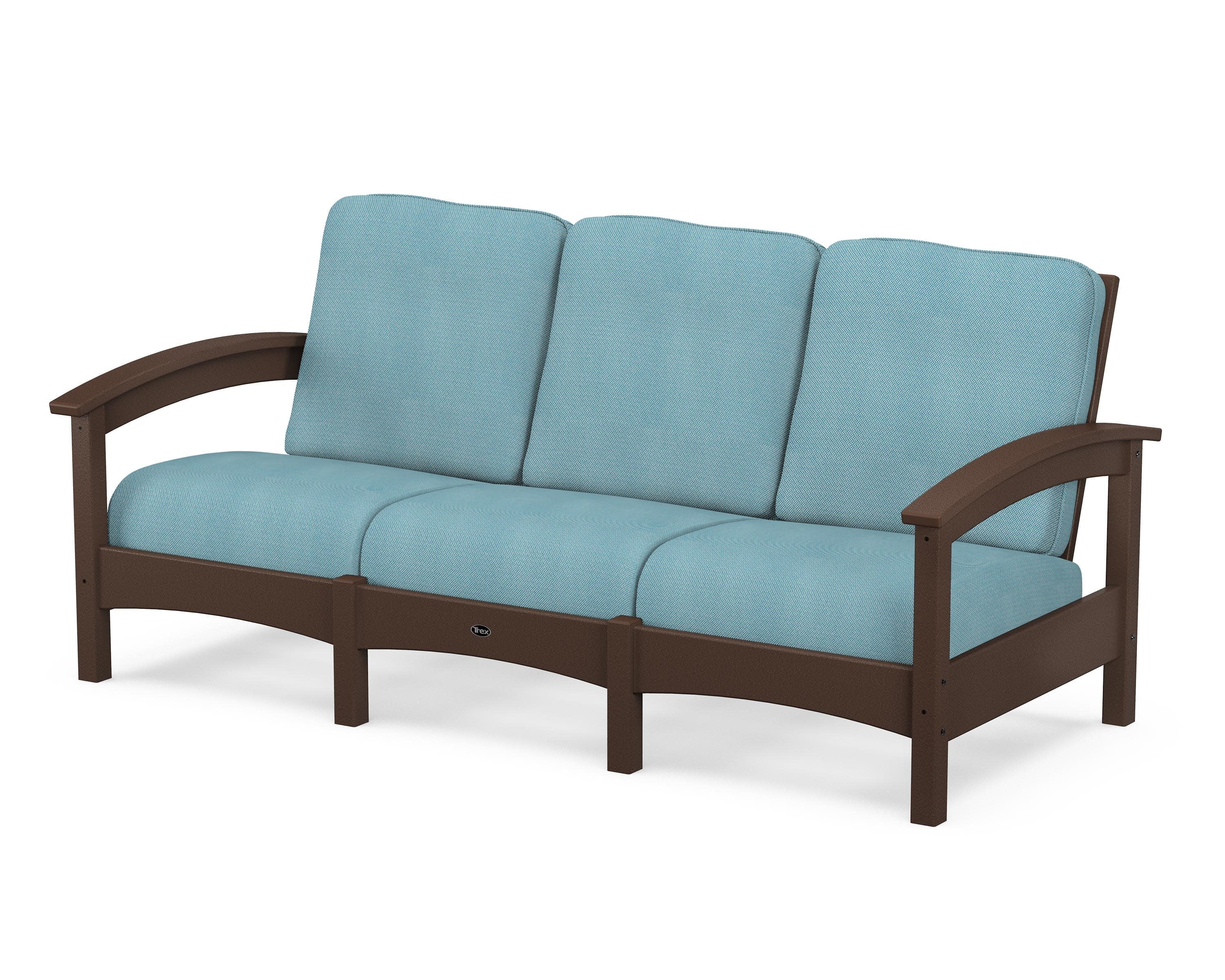 Rockport Club Sofa in Vintage Lantern / Lattice Sky Blue