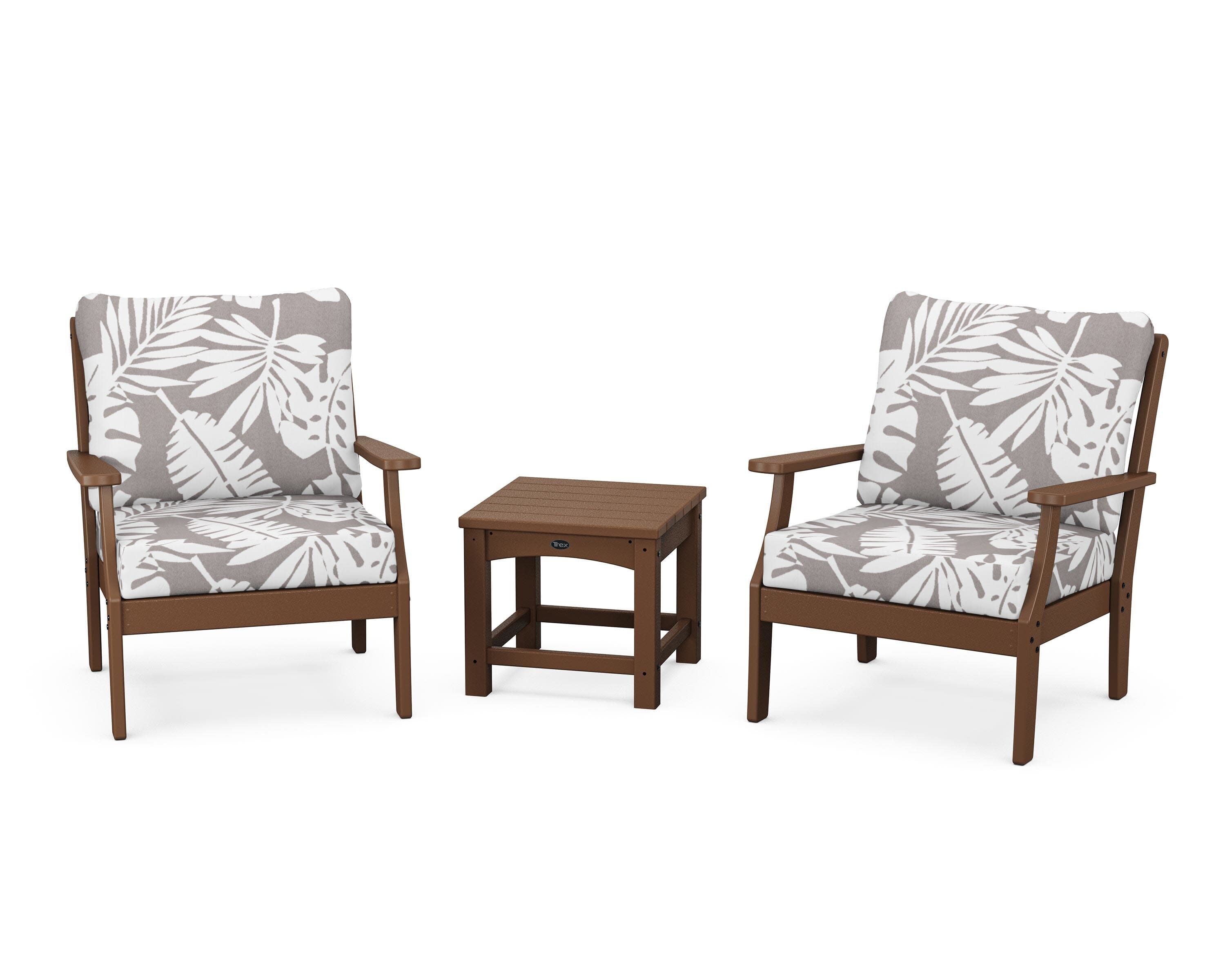 Yacht Club 3-Piece Deep Seating Set in Tree House / Leaf Grey Mist
