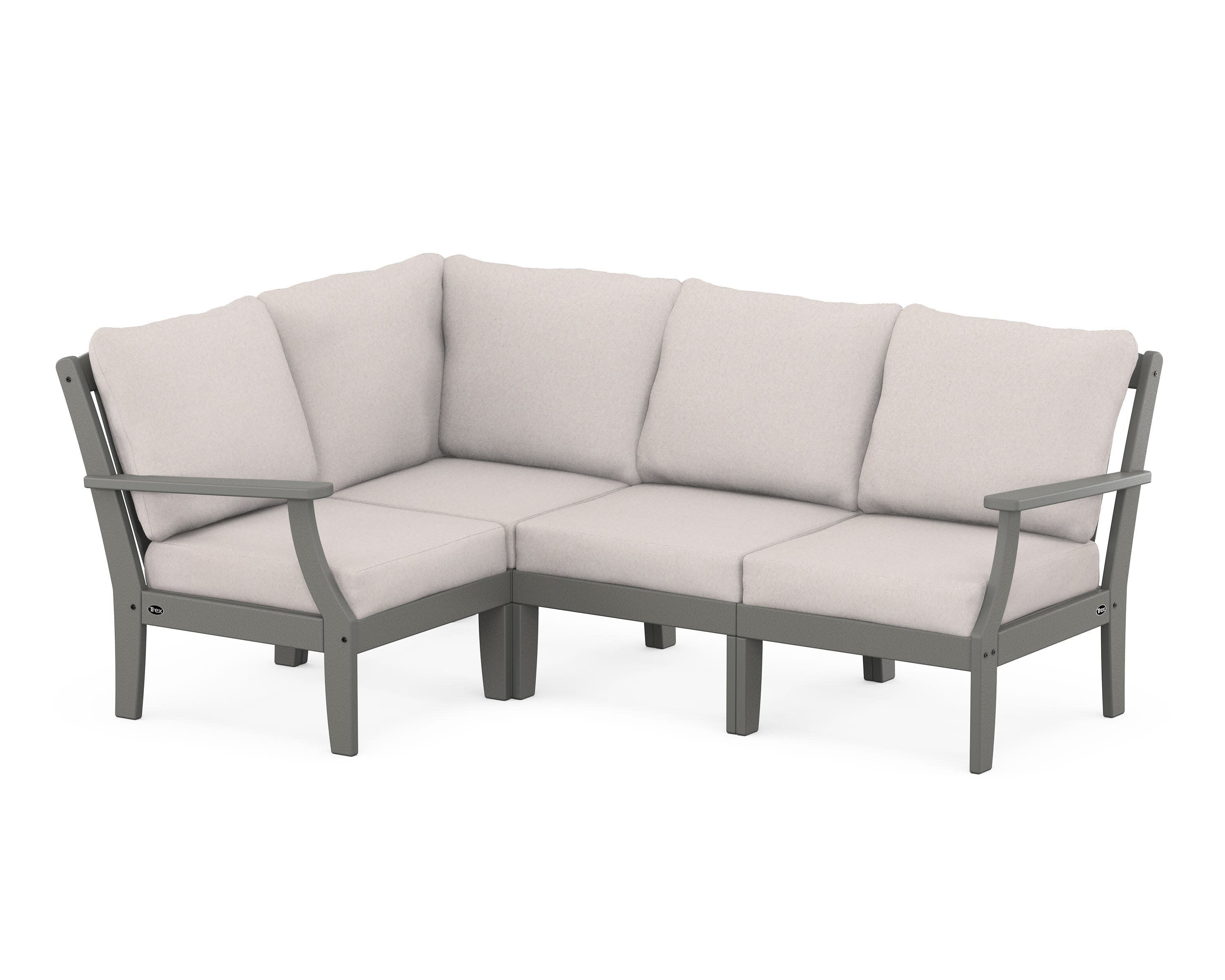 Yacht Club Modular 4-Piece Deep Seating Set in Stepping Stone / Dune Burlap