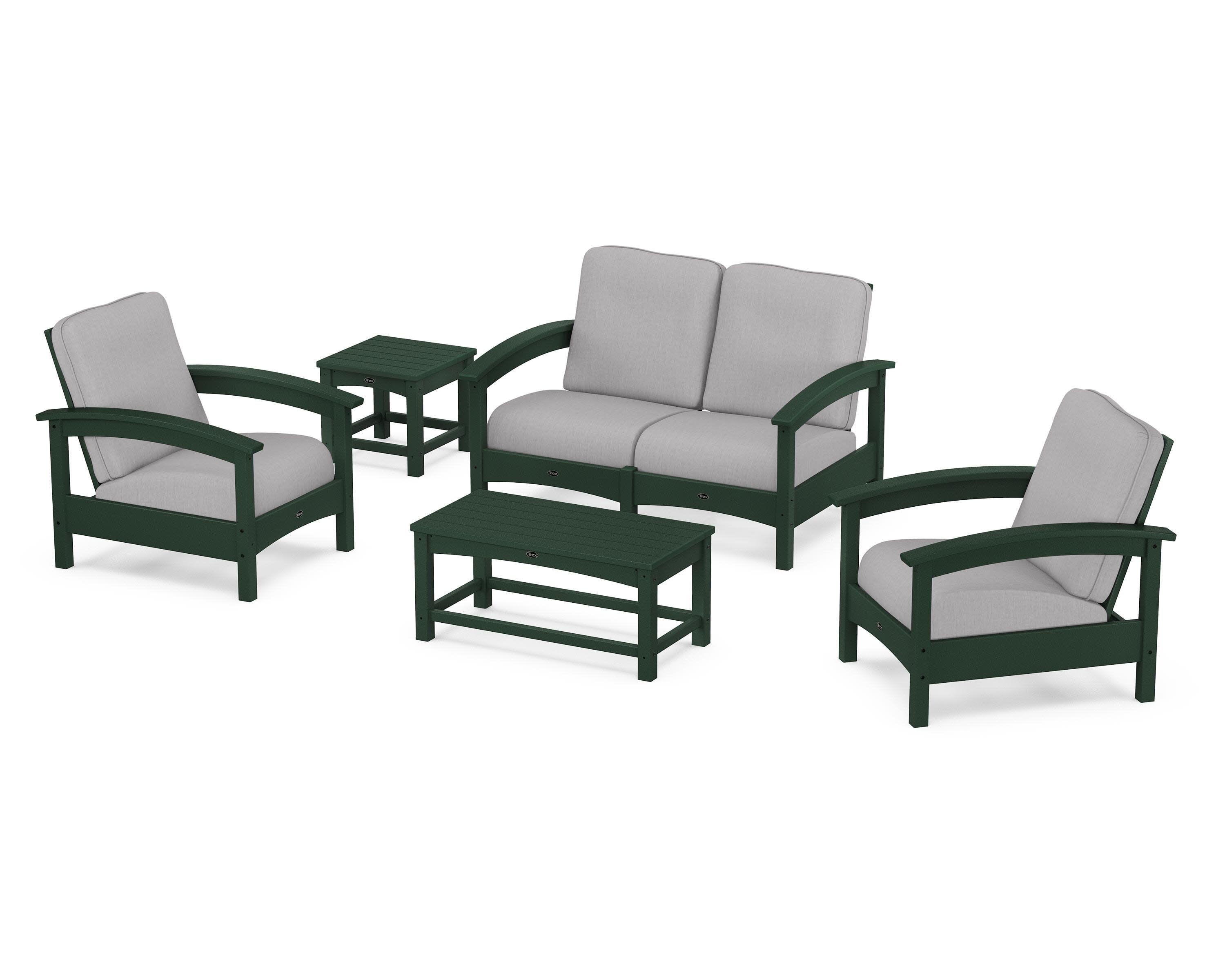 Rockport Club 6-Piece Deep Seating Conversation Set in Rainforest Canopy / Granite