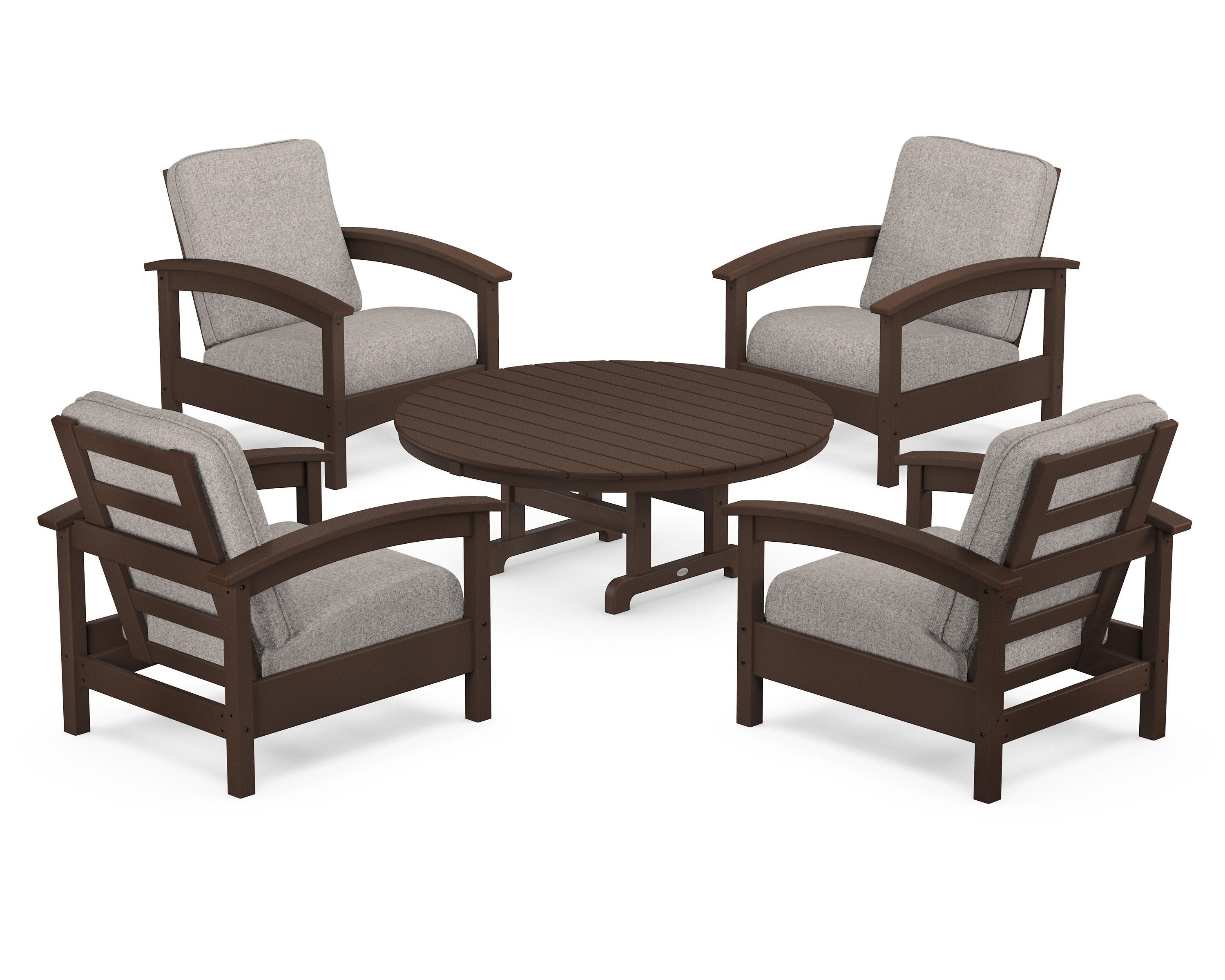 Rockport 5-Piece Deep Seating Set in Vintage Lantern / Weathered Tweed