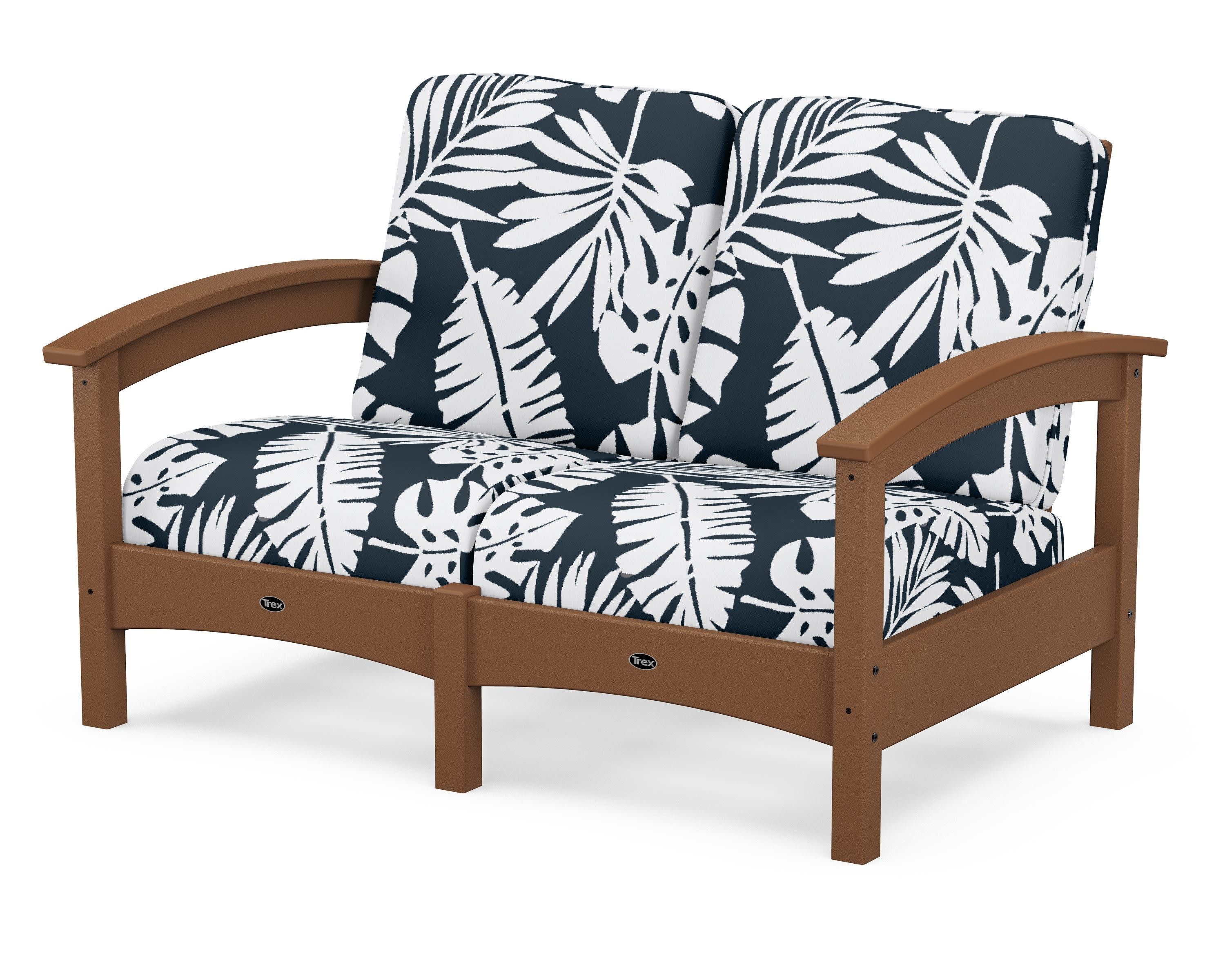 Rockport Club Loveseat in Tree House / Leaf Marine Indigo
