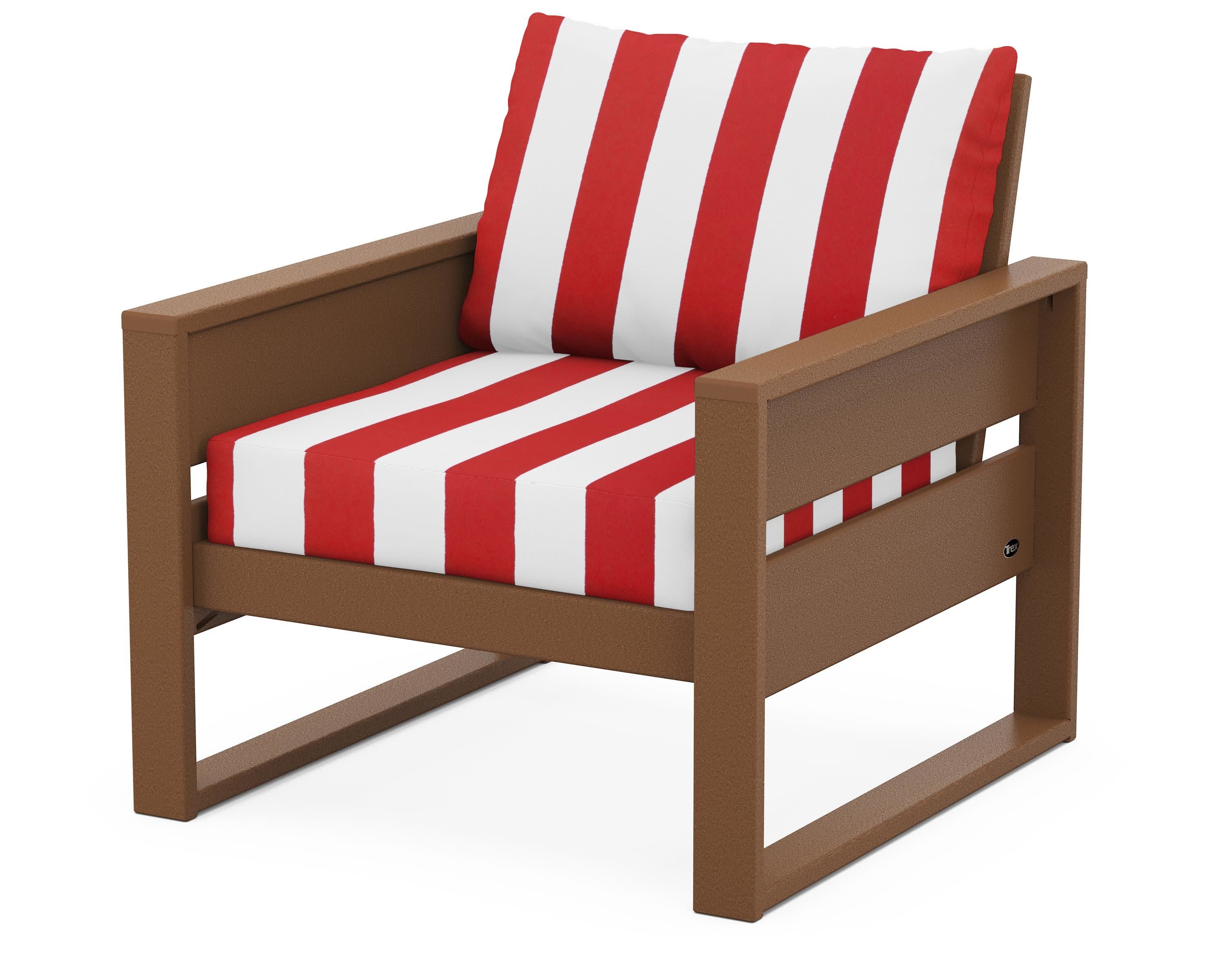 Eastport Club Chair in Tree House / Cabana Stripe Crimson