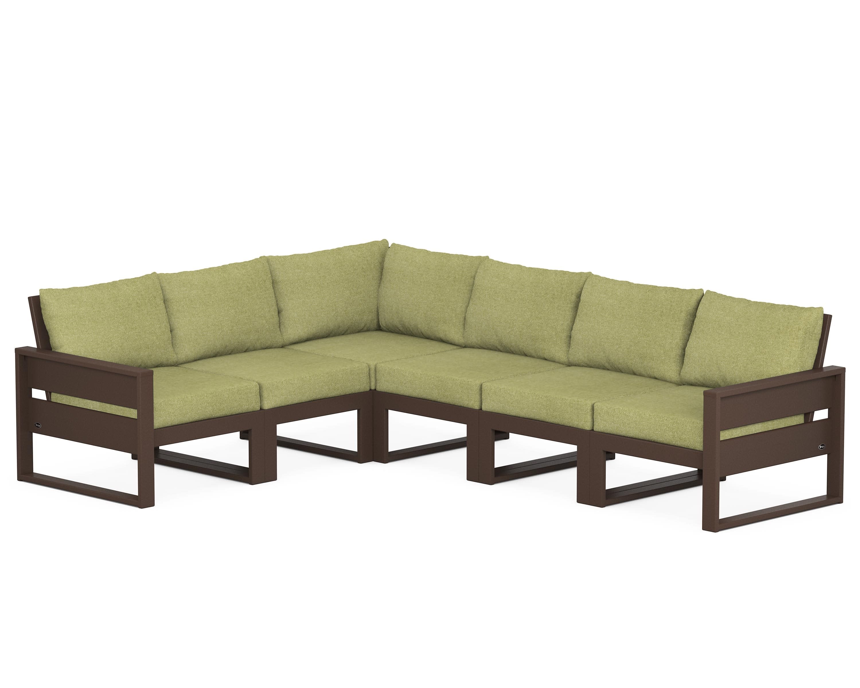 Eastport 6-Piece Sectional in Vintage Lantern / Chartreuse Boucle