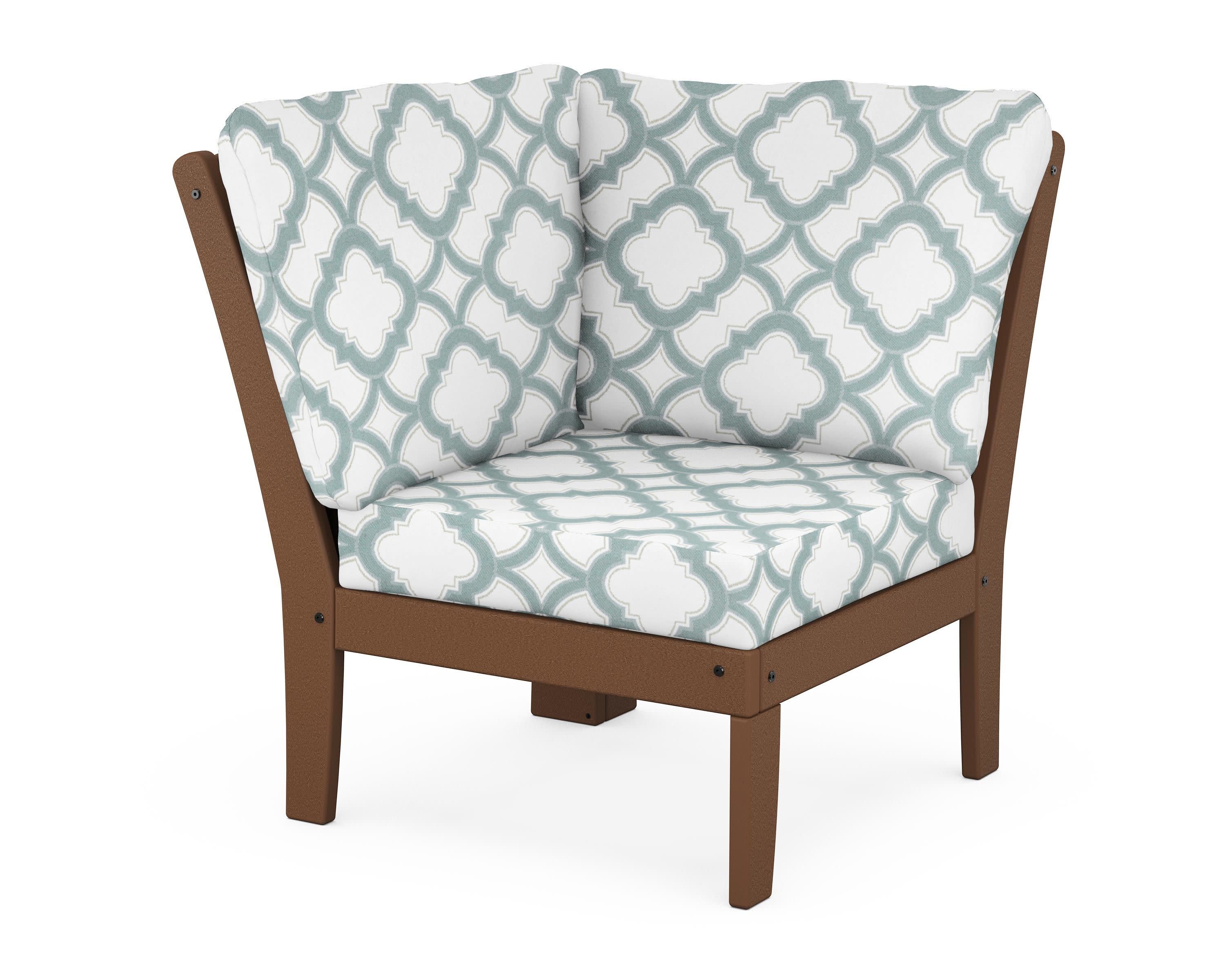 Yacht Club Modular Corner Chair in Tree House / Trellis Glacier Spa