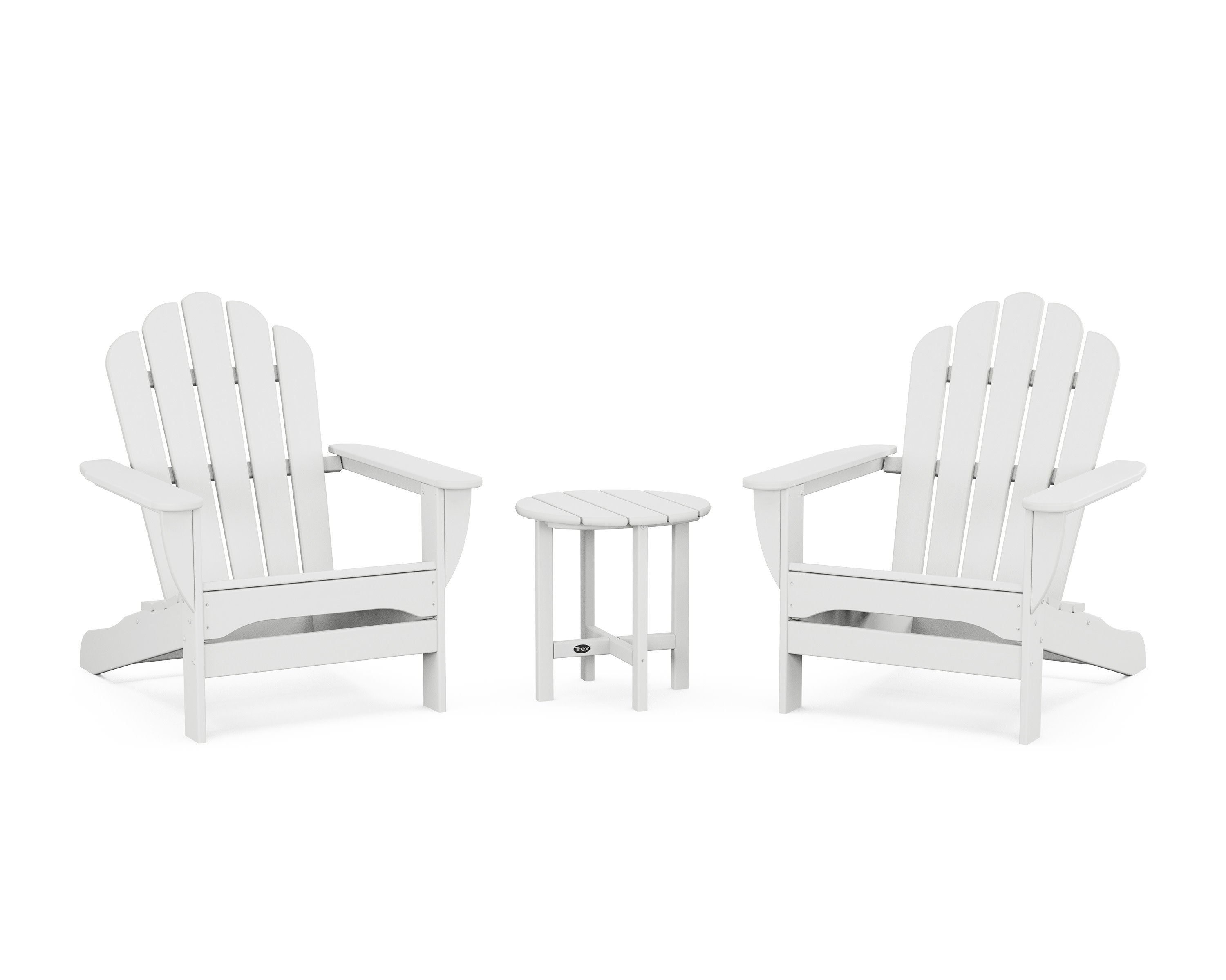 3-Piece Monterey Bay Oversized Adirondack Set in Classic White
