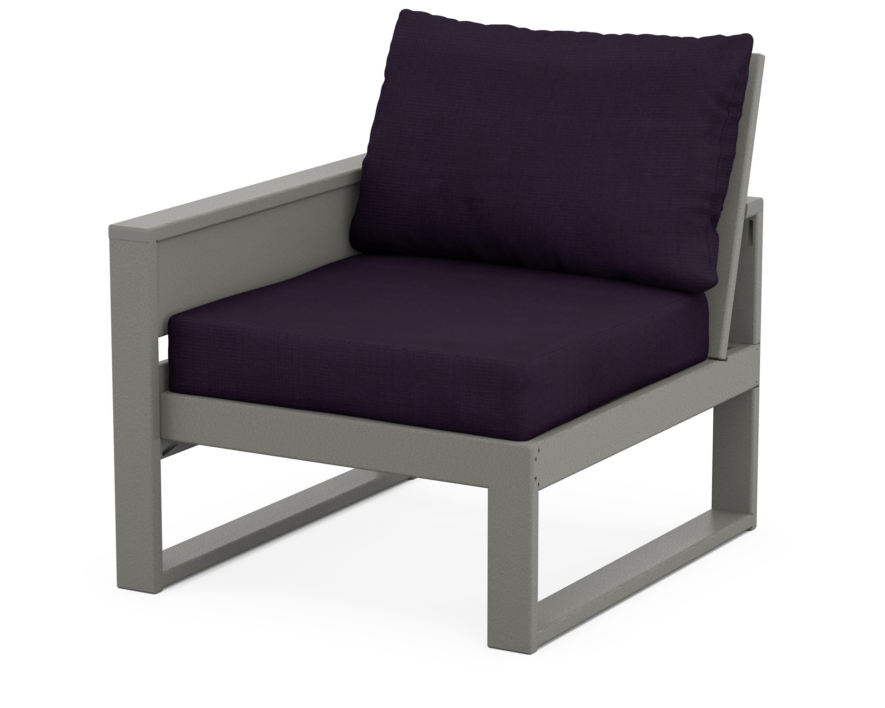 Eastport Modular Left Arm Chair in Stepping Stone / Navy Linen