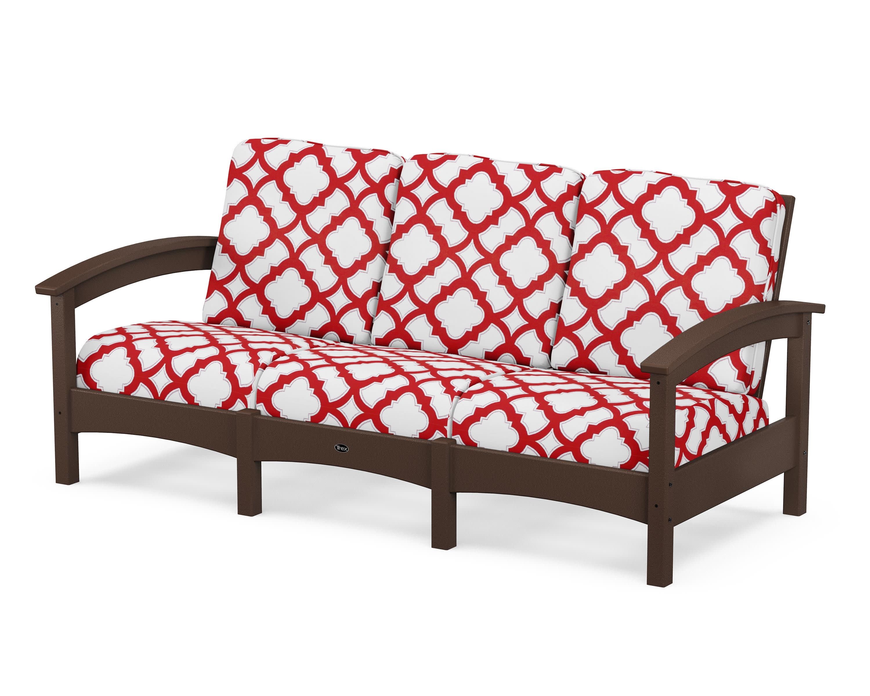 Rockport Club Sofa in Vintage Lantern / Trellis Crimson