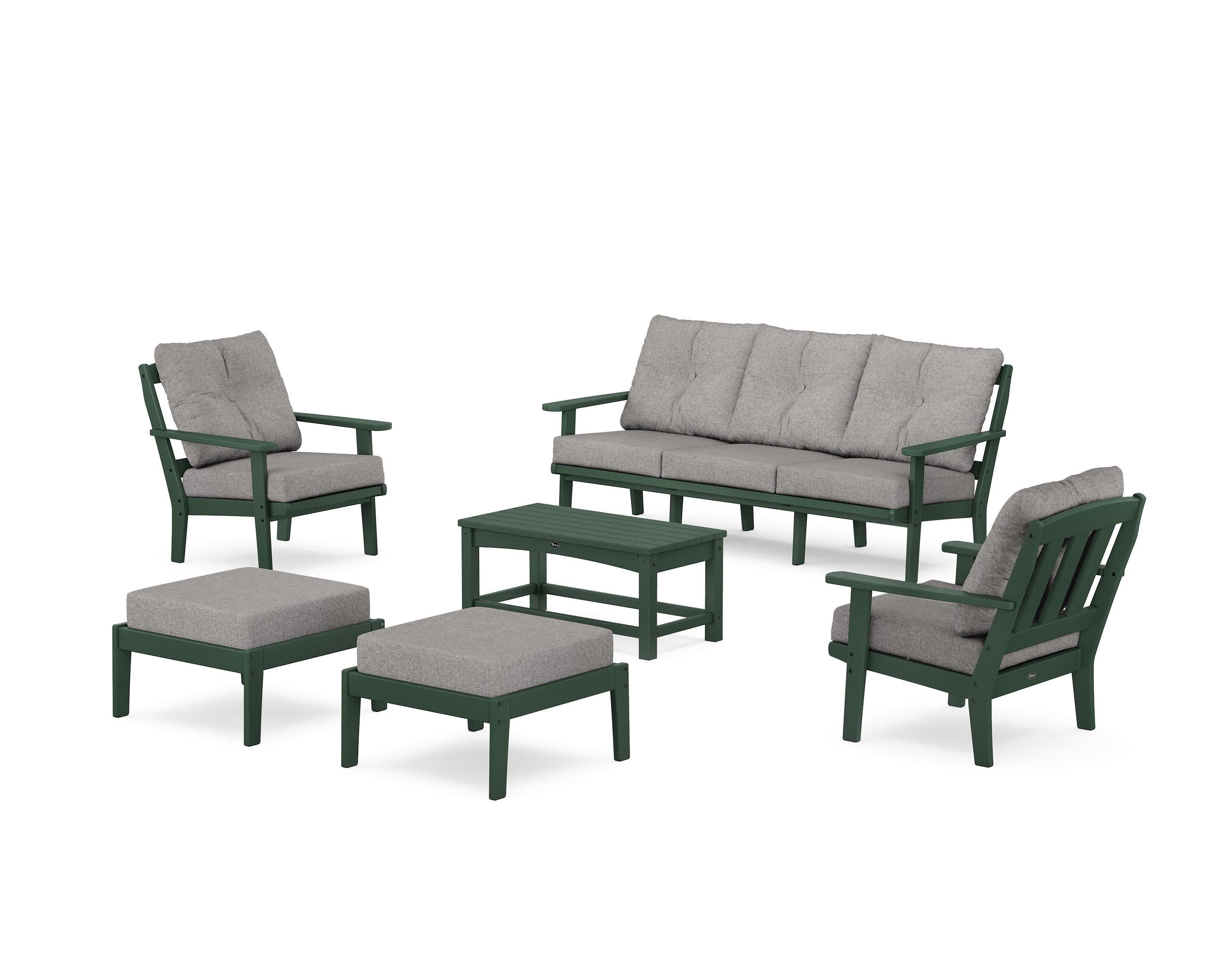 Cape Cod 6-Piece Lounge Sofa Set in Rainforest Canopy / Grey Mist