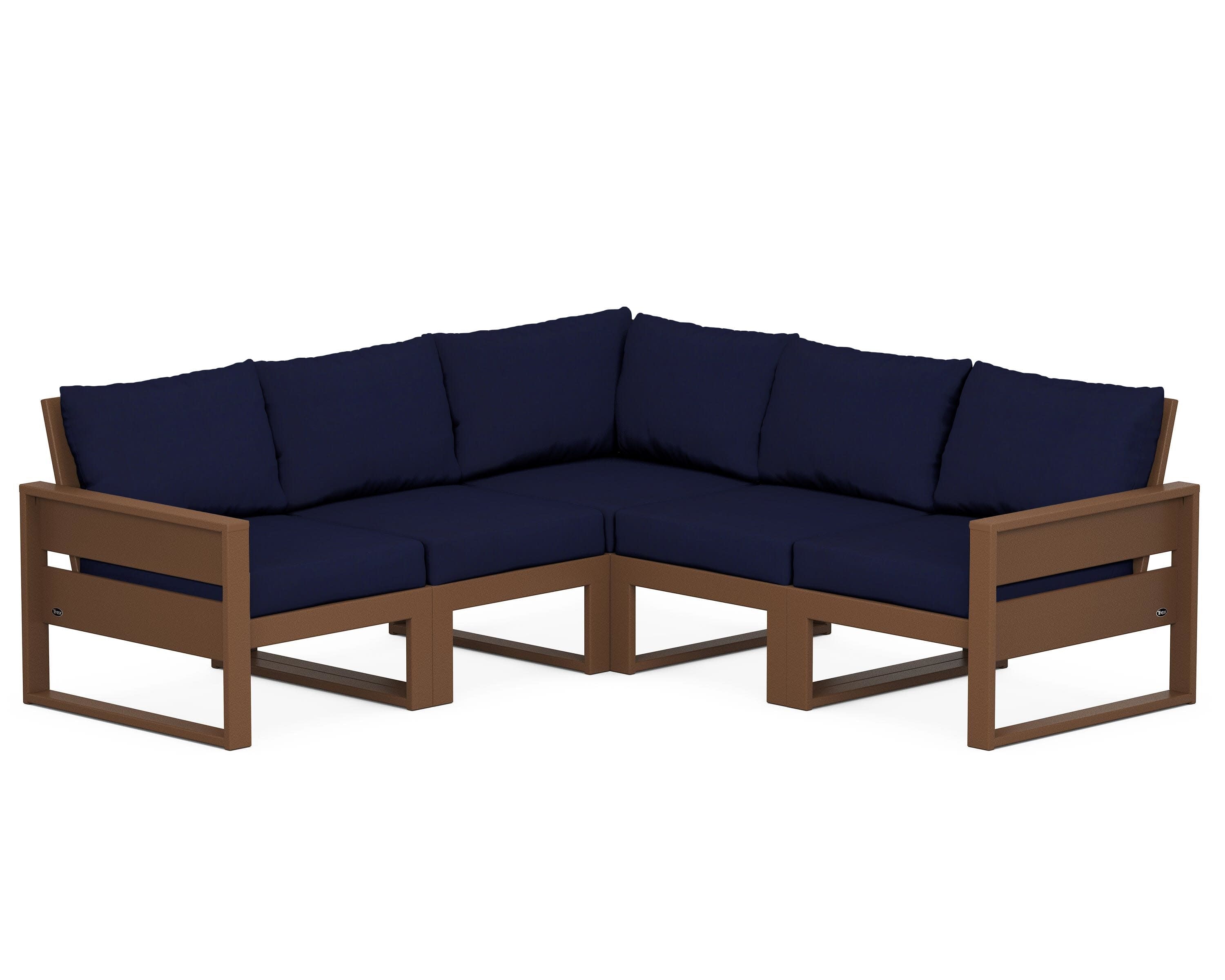 Eastport 5-Piece Sectional in Tree House / Navy