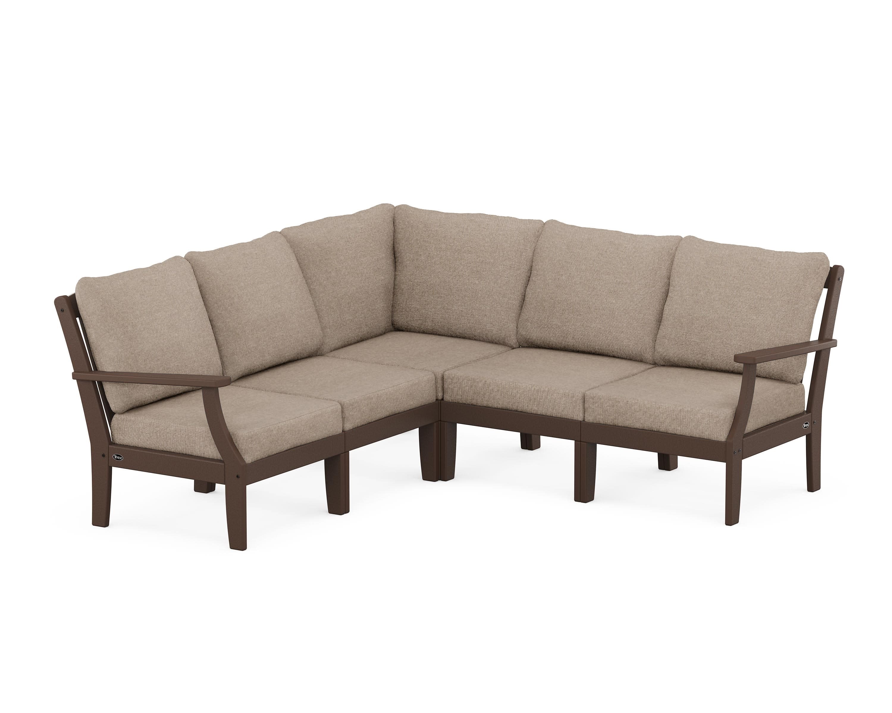 Yacht Club Modular 5-Piece Deep Seating Set in Vintage Lantern / Spiced Burlap