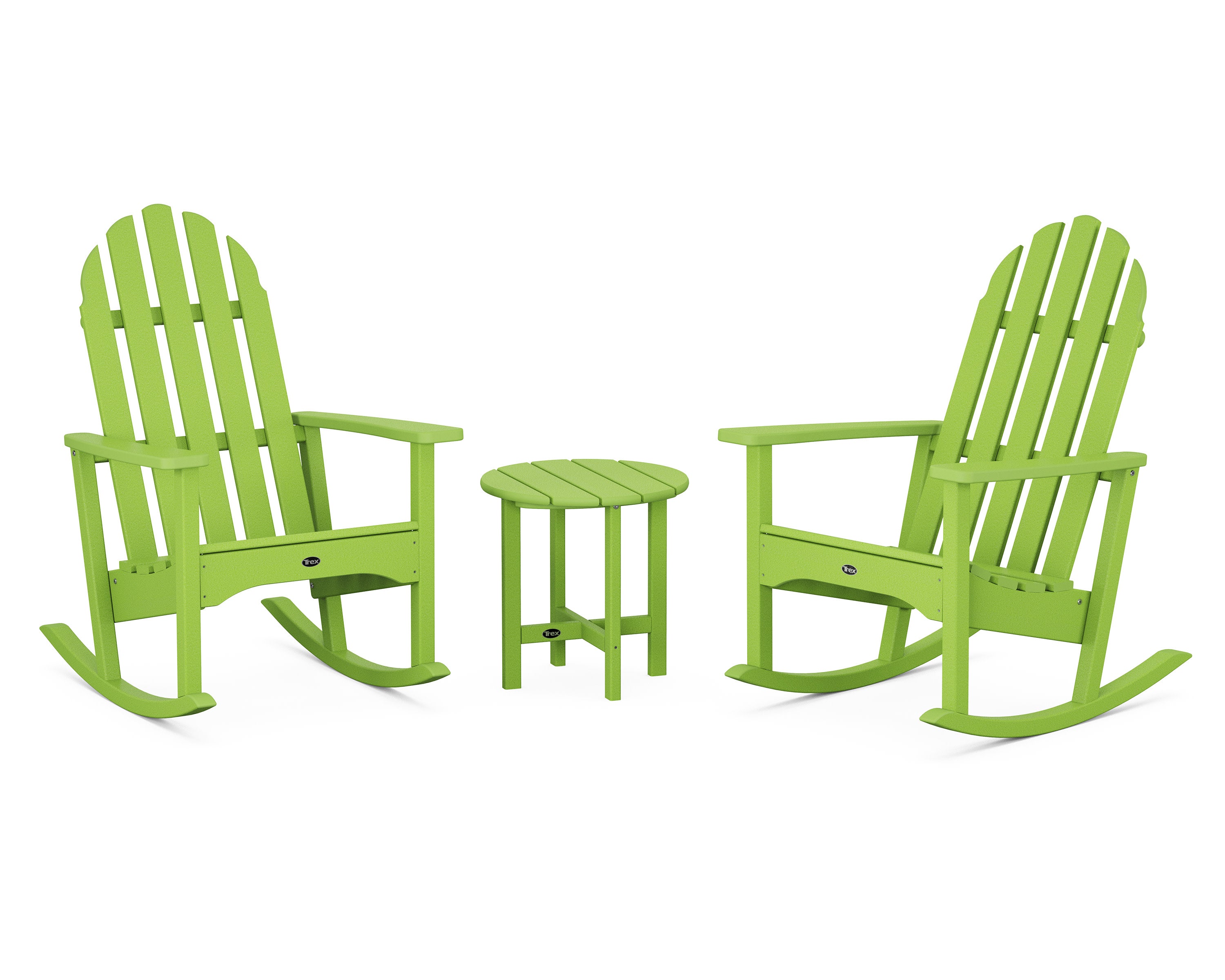 Cape Cod 3-Piece Adirondack Rocker Set in Lime
