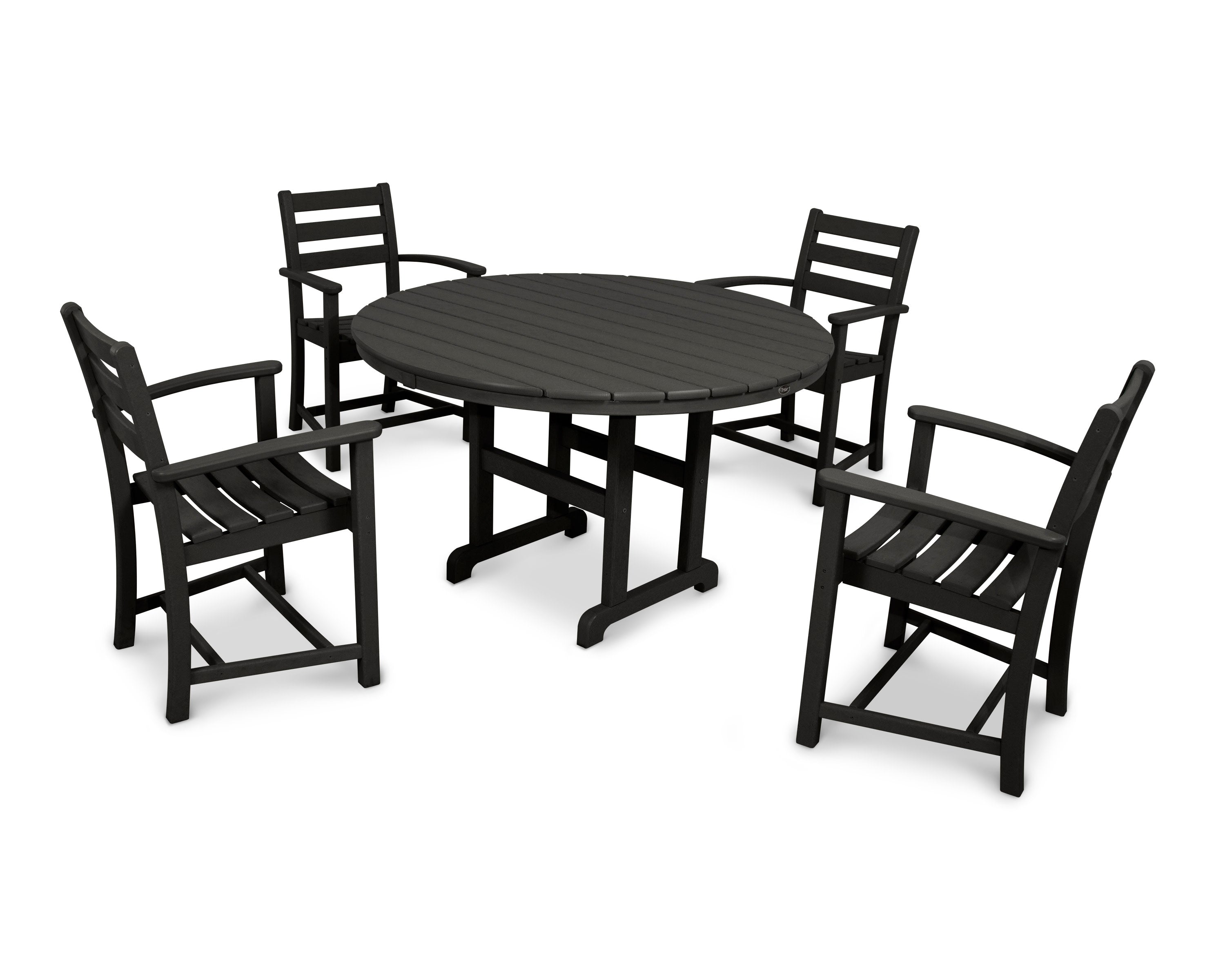 Monterey Bay 5-Piece Round Dining Set in Charcoal Black