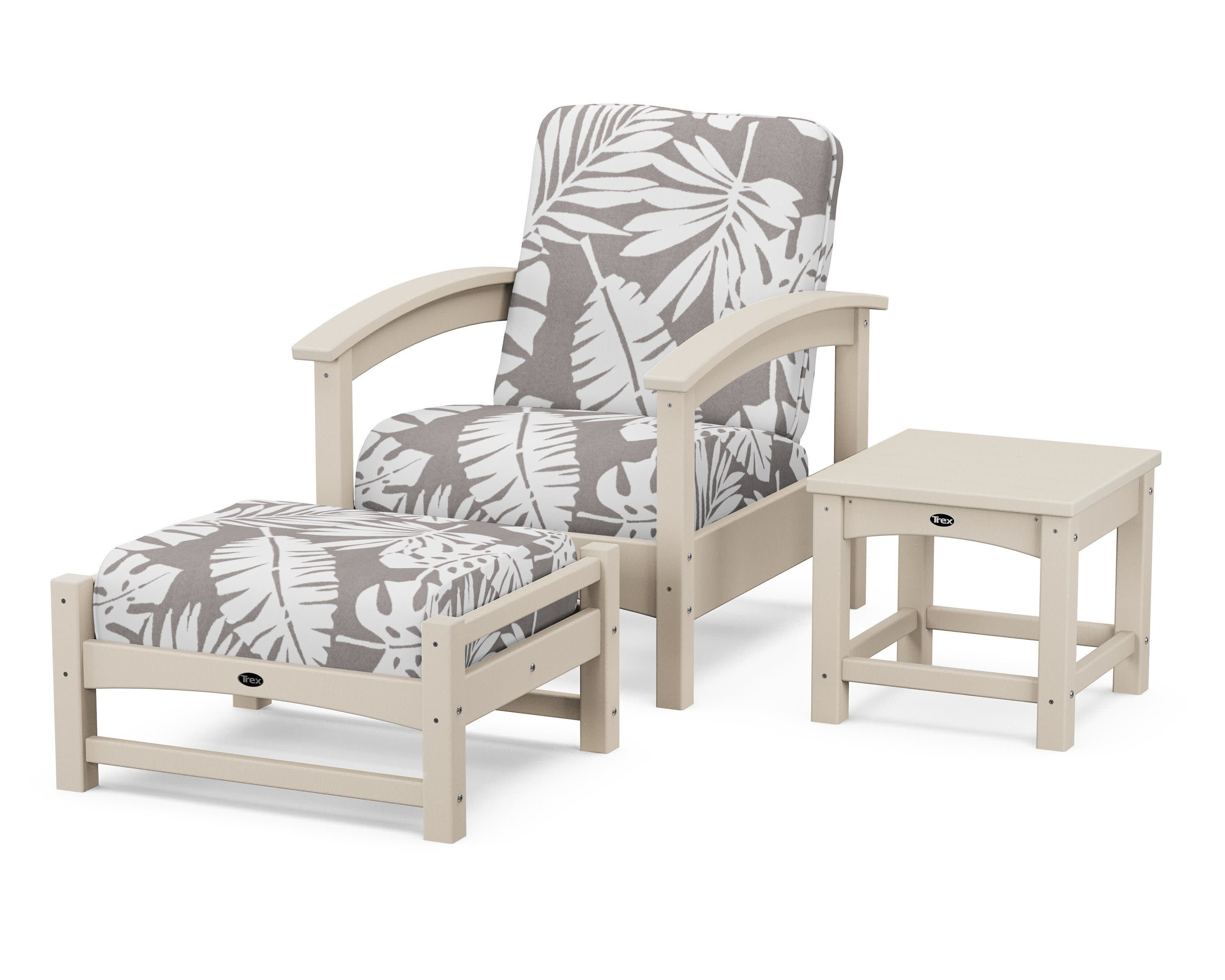 Rockport 3-Piece Deep Seating Set in Sand Castle / Leaf Grey Mist