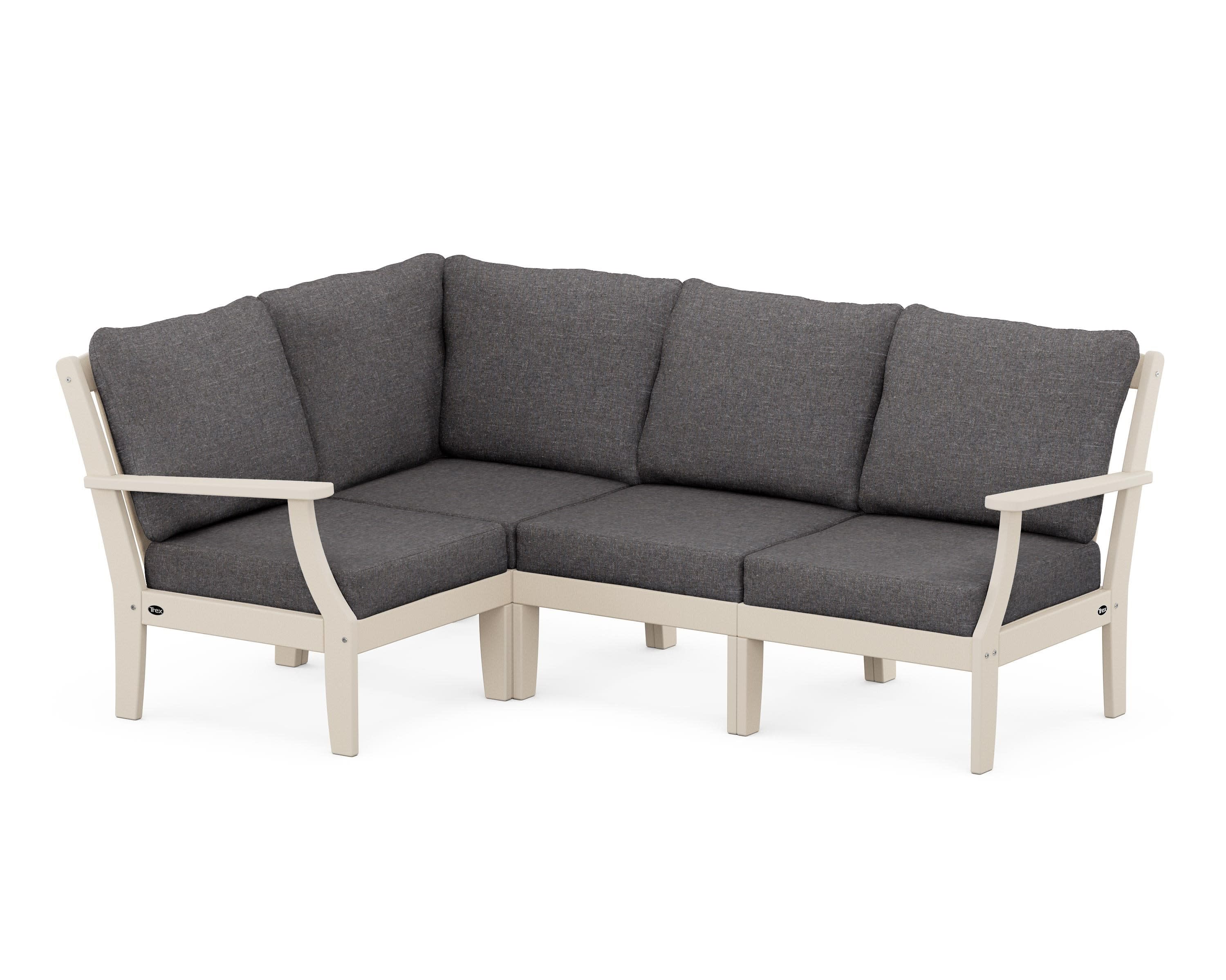 Yacht Club Modular 4-Piece Deep Seating Set in Sand Castle / Ash Charcoal