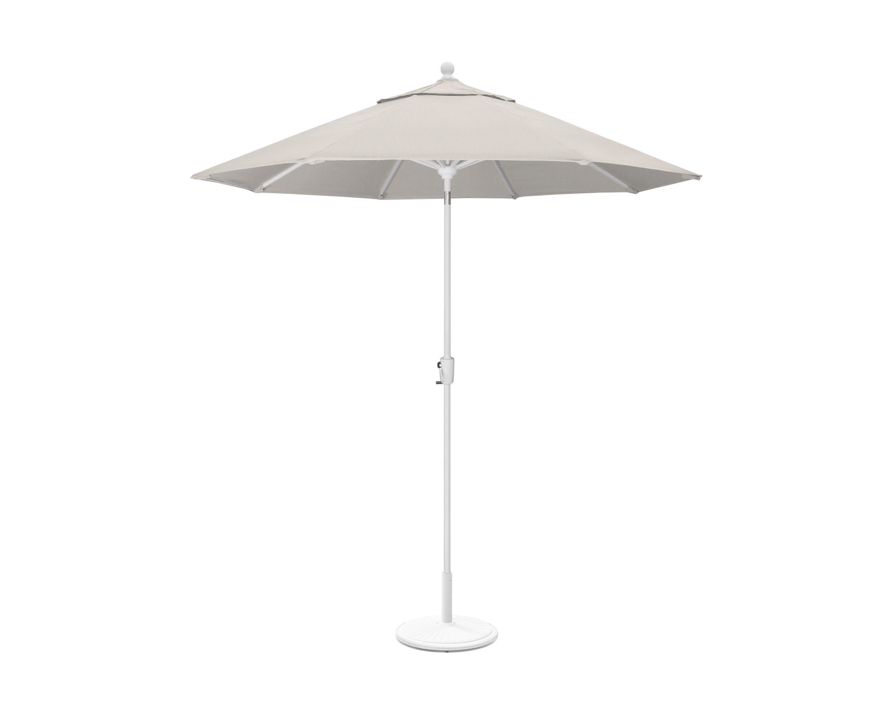 9' Tilt Market Umbrella & Base - Bar Height in White / Cast Ash
