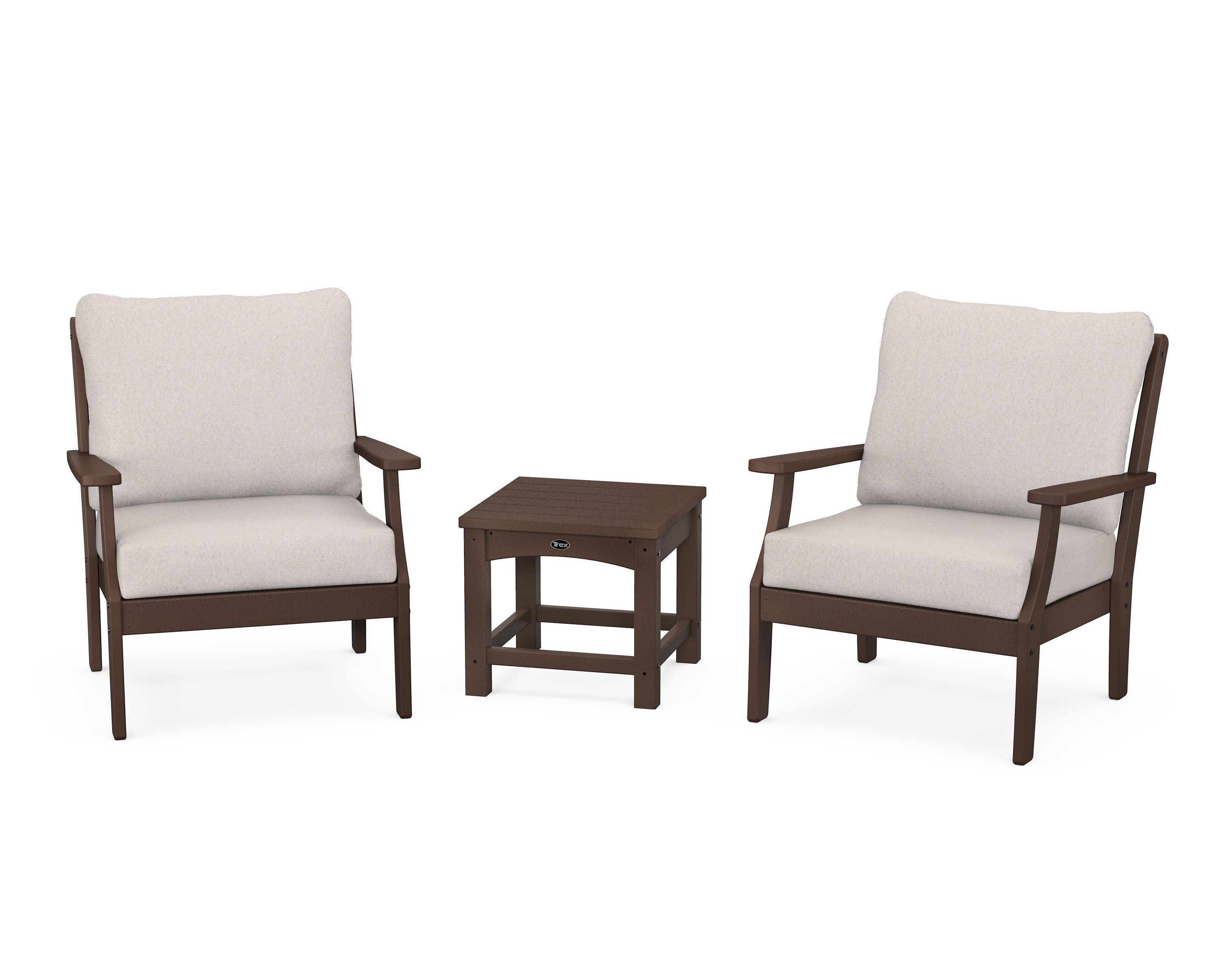 Yacht Club 3-Piece Deep Seating Set in Vintage Lantern / Dune Burlap