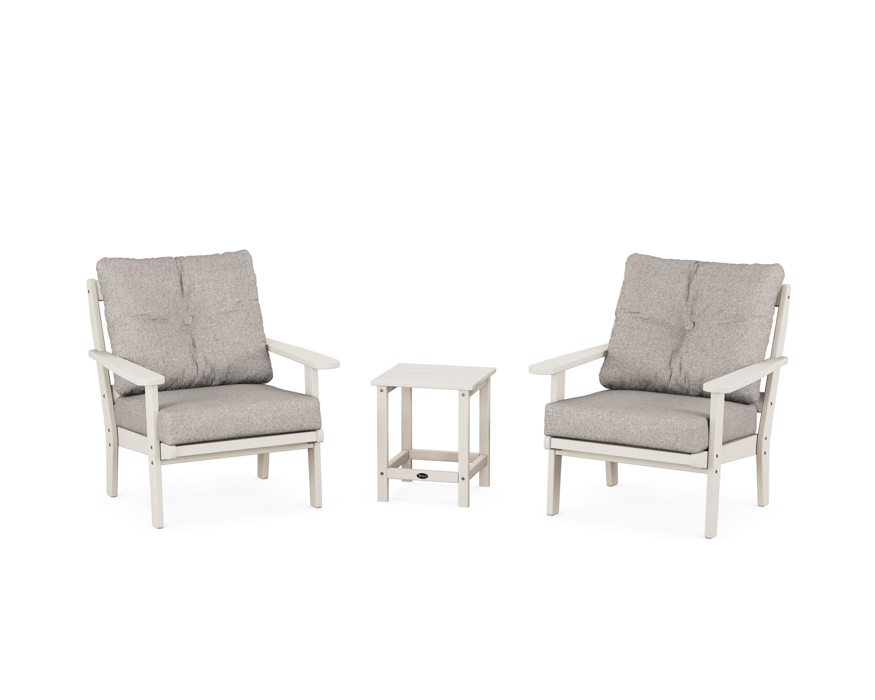 Cape Cod 3-Piece Deep Seating Set in Sand Castle / Weathered Tweed