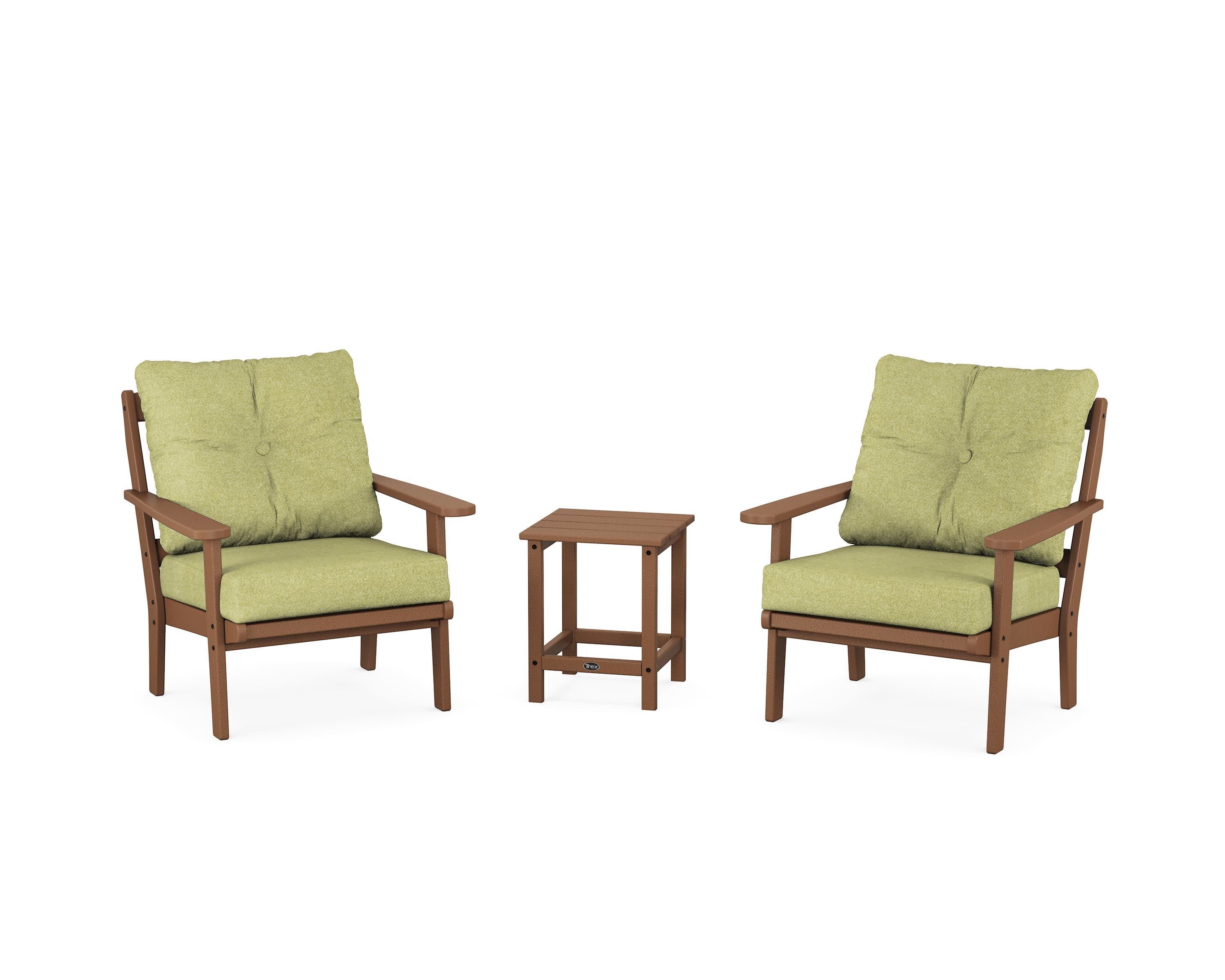 Cape Cod 3-Piece Deep Seating Set in Tree House / Chartreuse Boucle